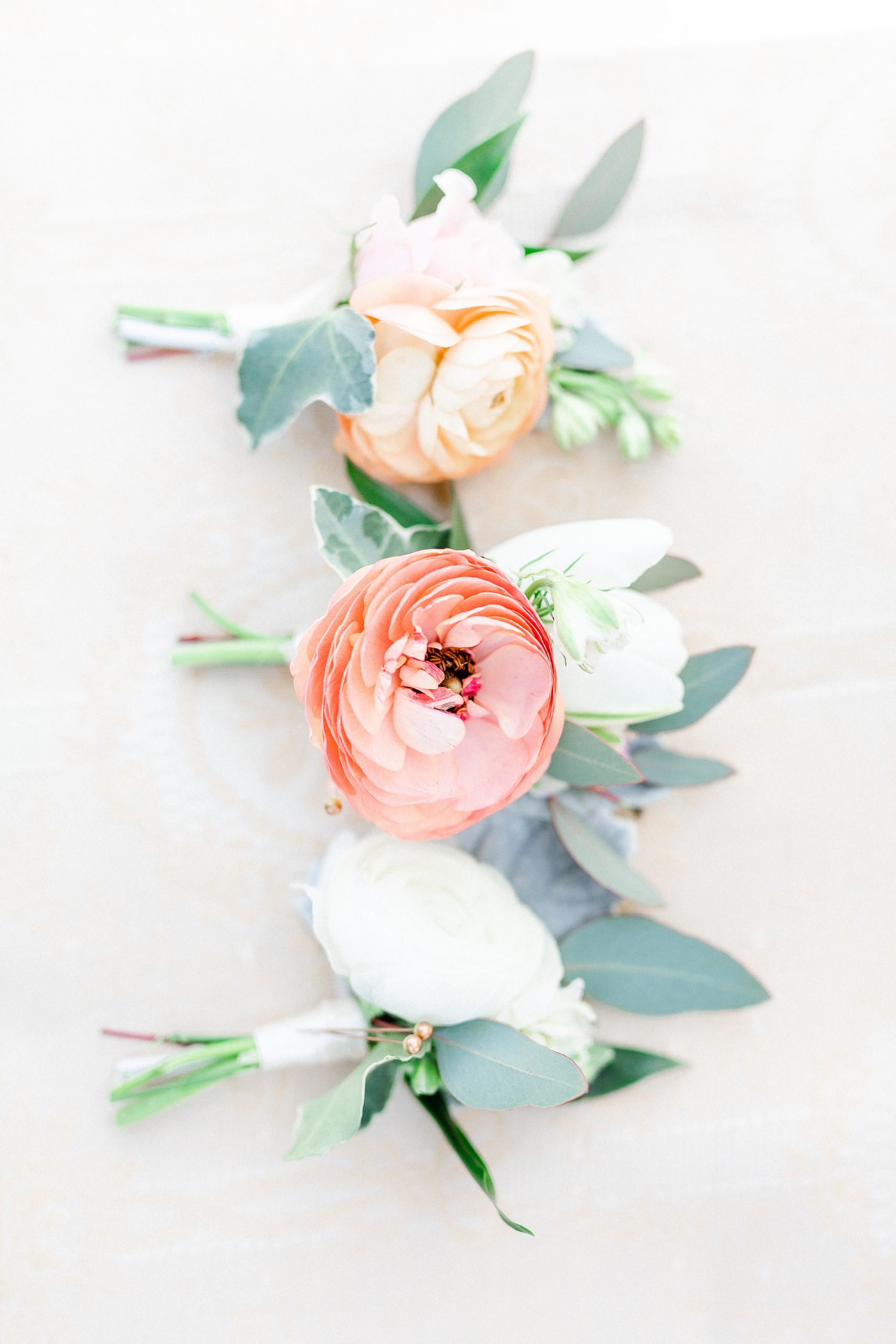 simple springtime boutonnières for Carolina Country Weddings