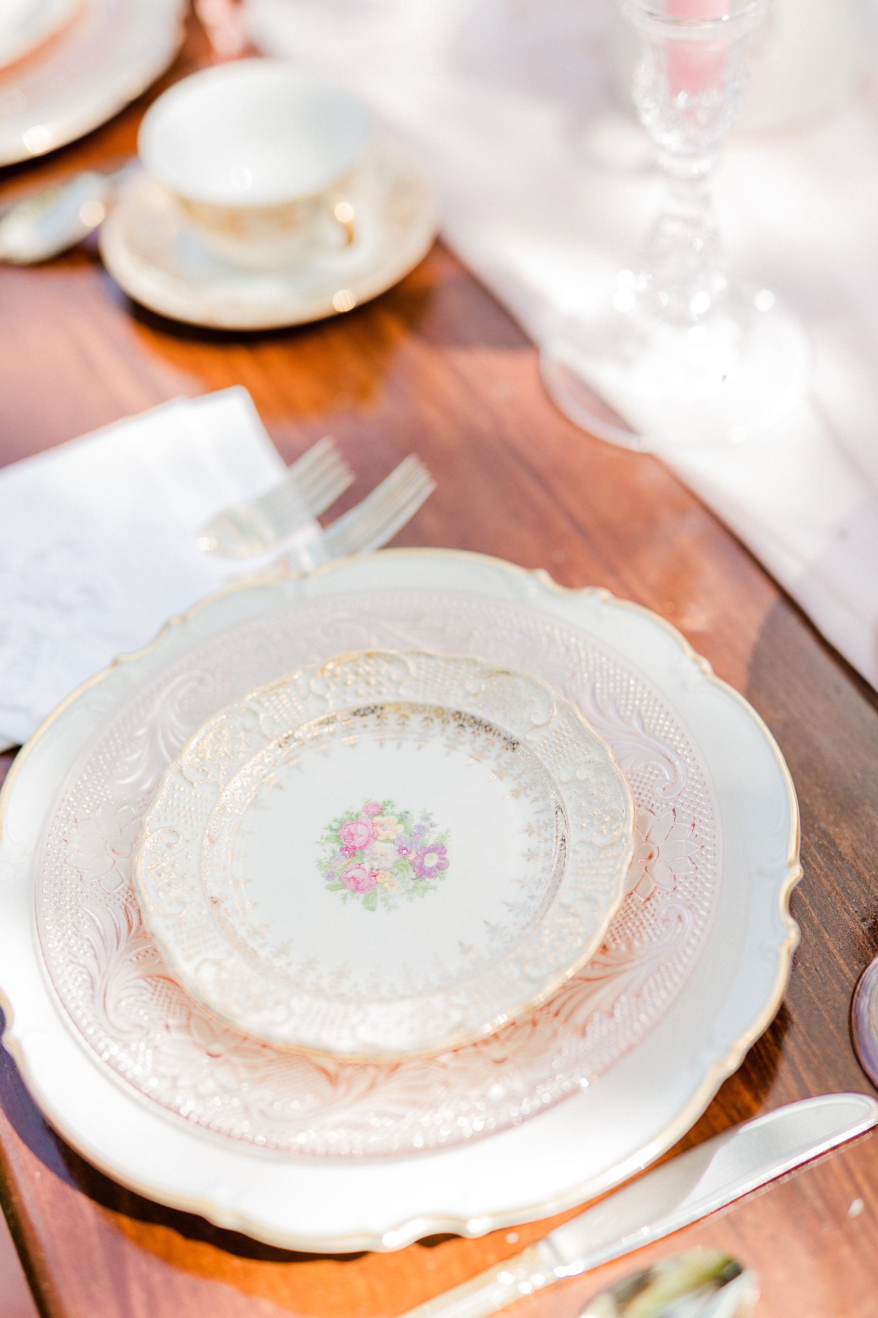 high tea inspired wedding reception at Carolina Country Weddings