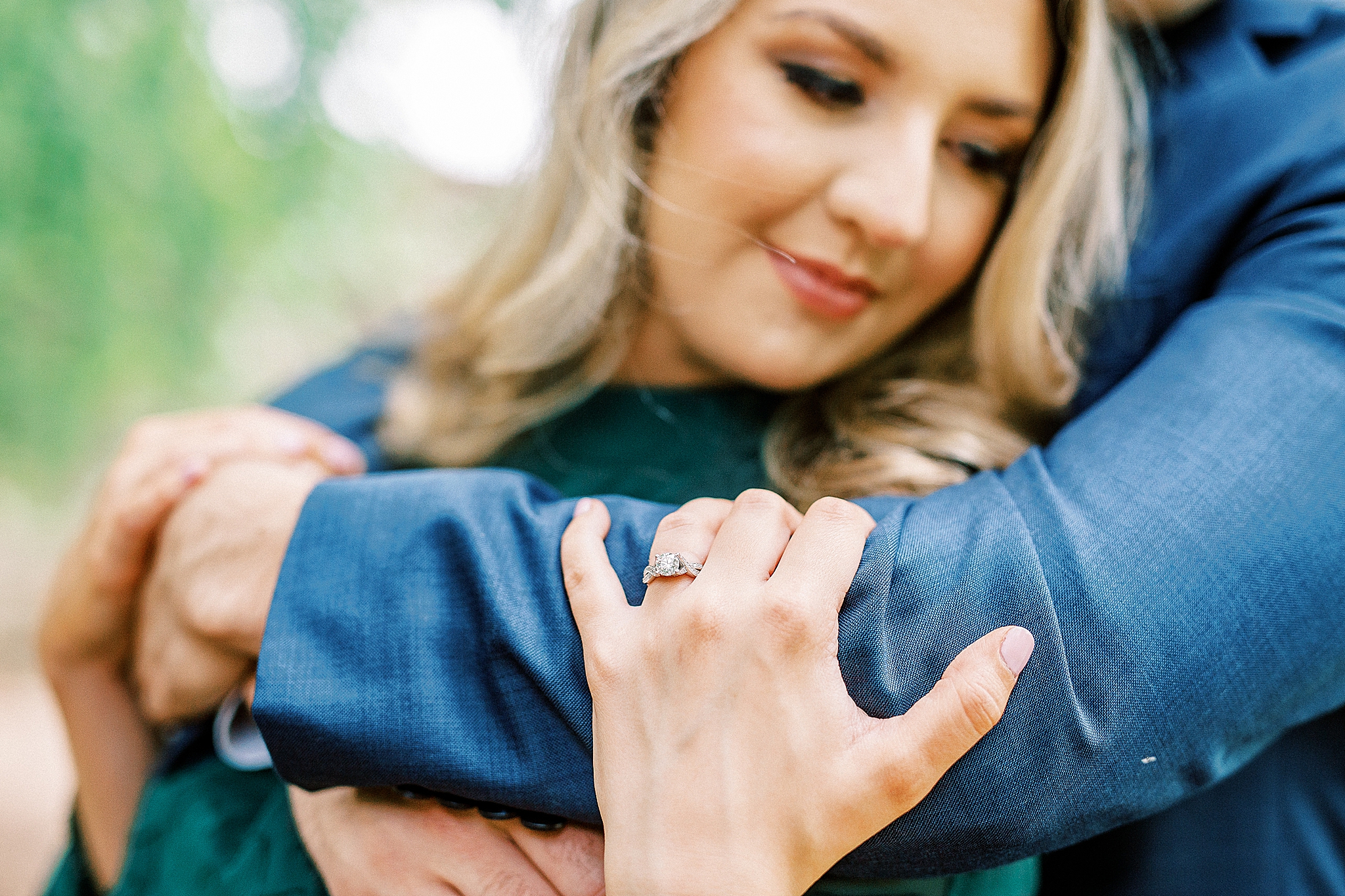 uptown Charlotte engagement session in Freedom Park