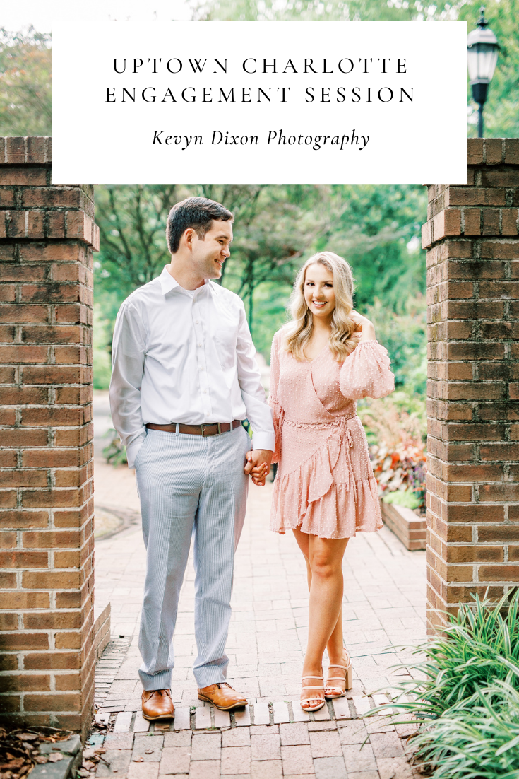 uptown Charlotte engagement session in Fourth Ward Park and Freedom Park