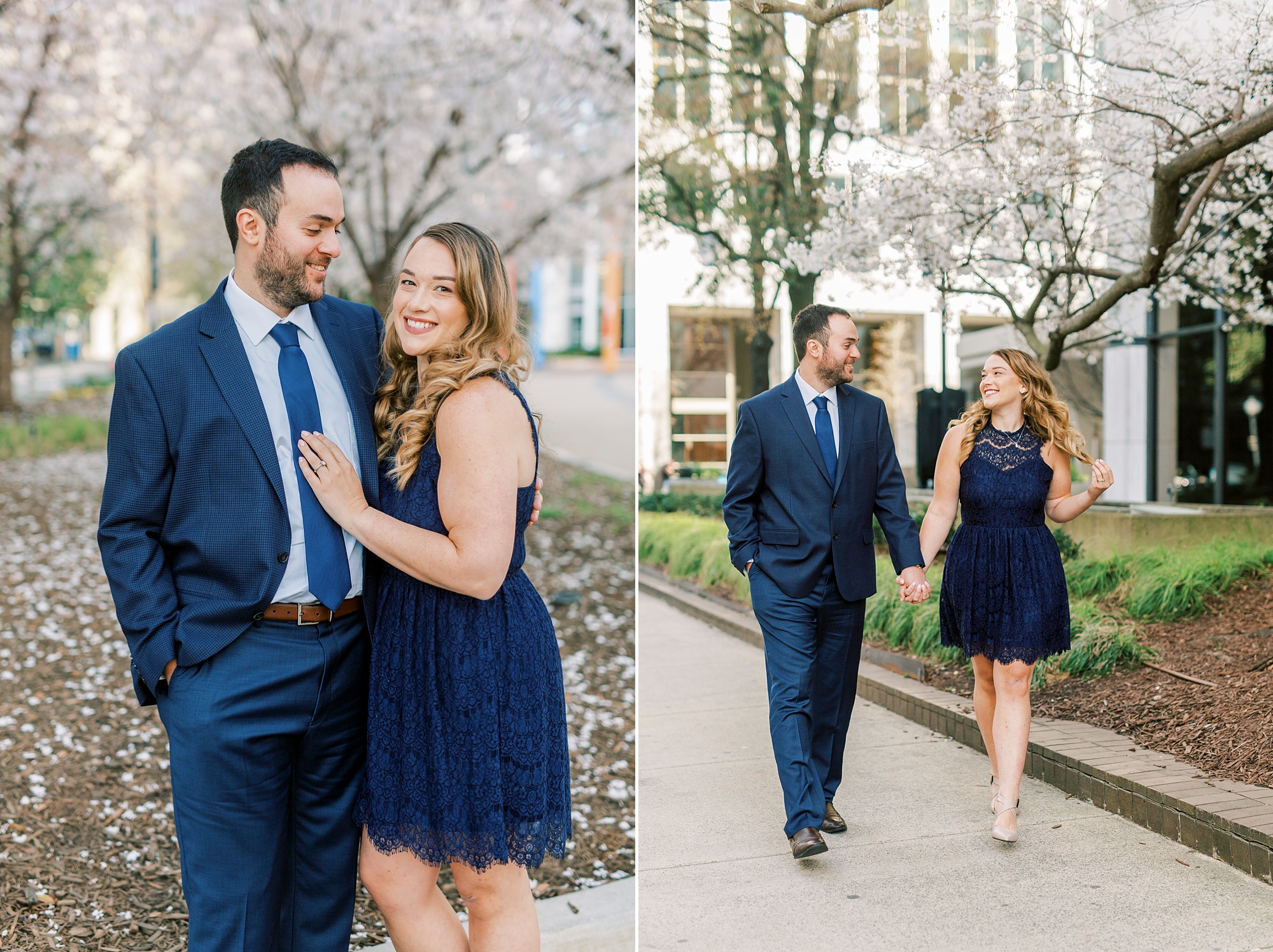 springtime Uptown Charlotte engagement session