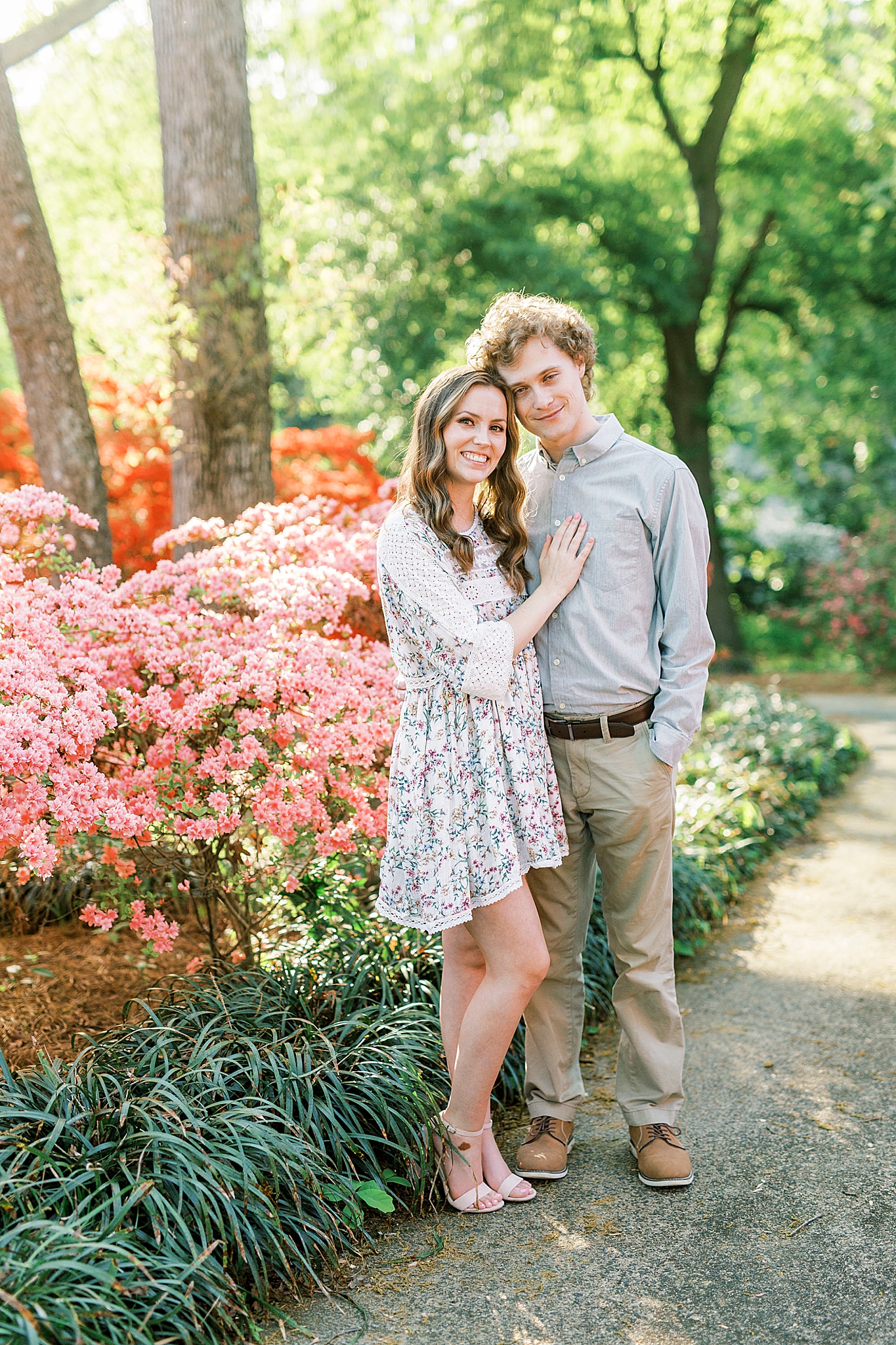 Glencairn Gardens engagement portraits on pathway