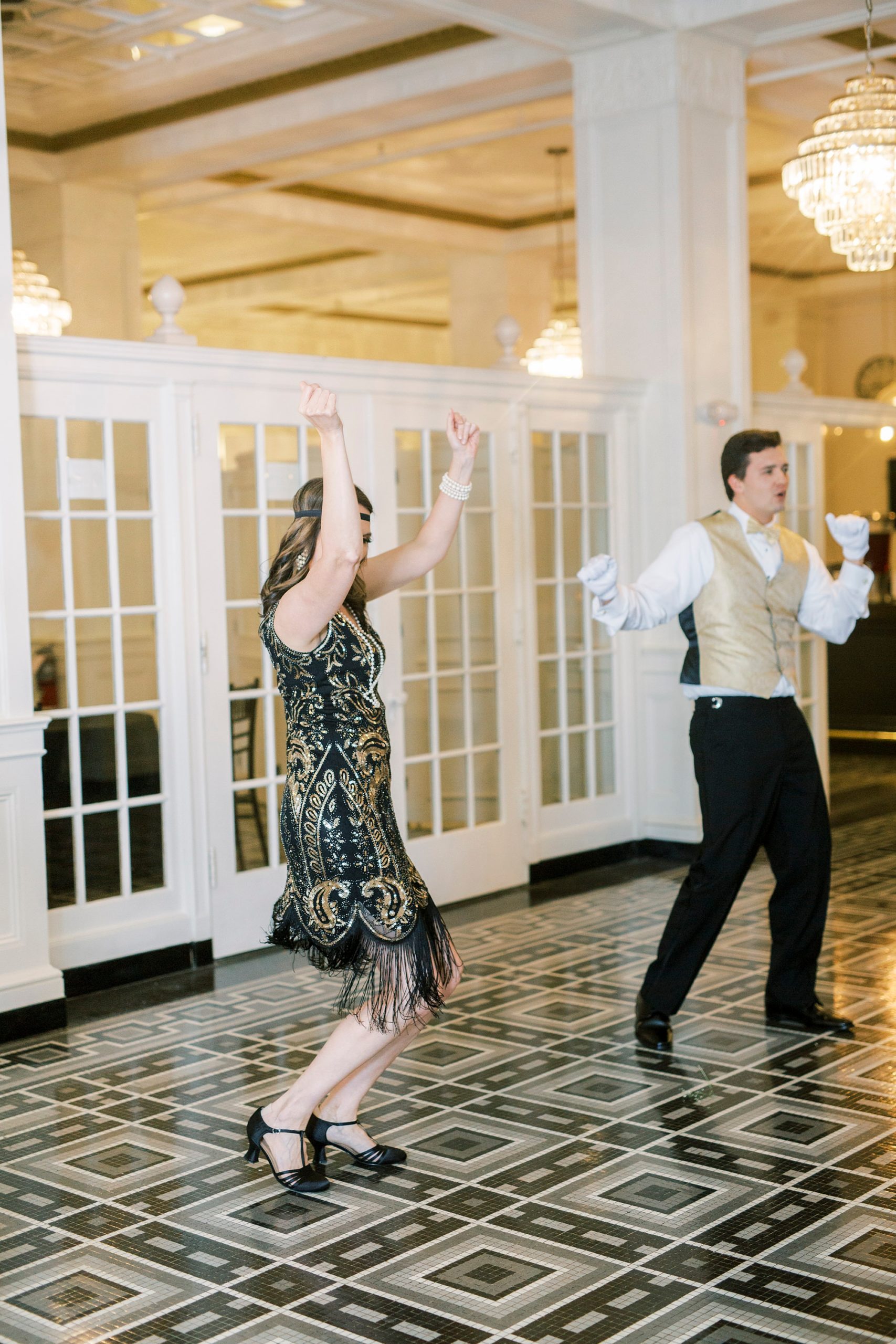family dances during Hotel Concord birthday party