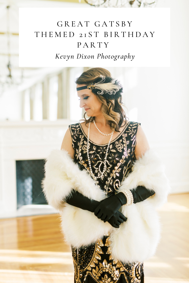 Great Gatsby birthday party at The Hotel Concord with black and gold details