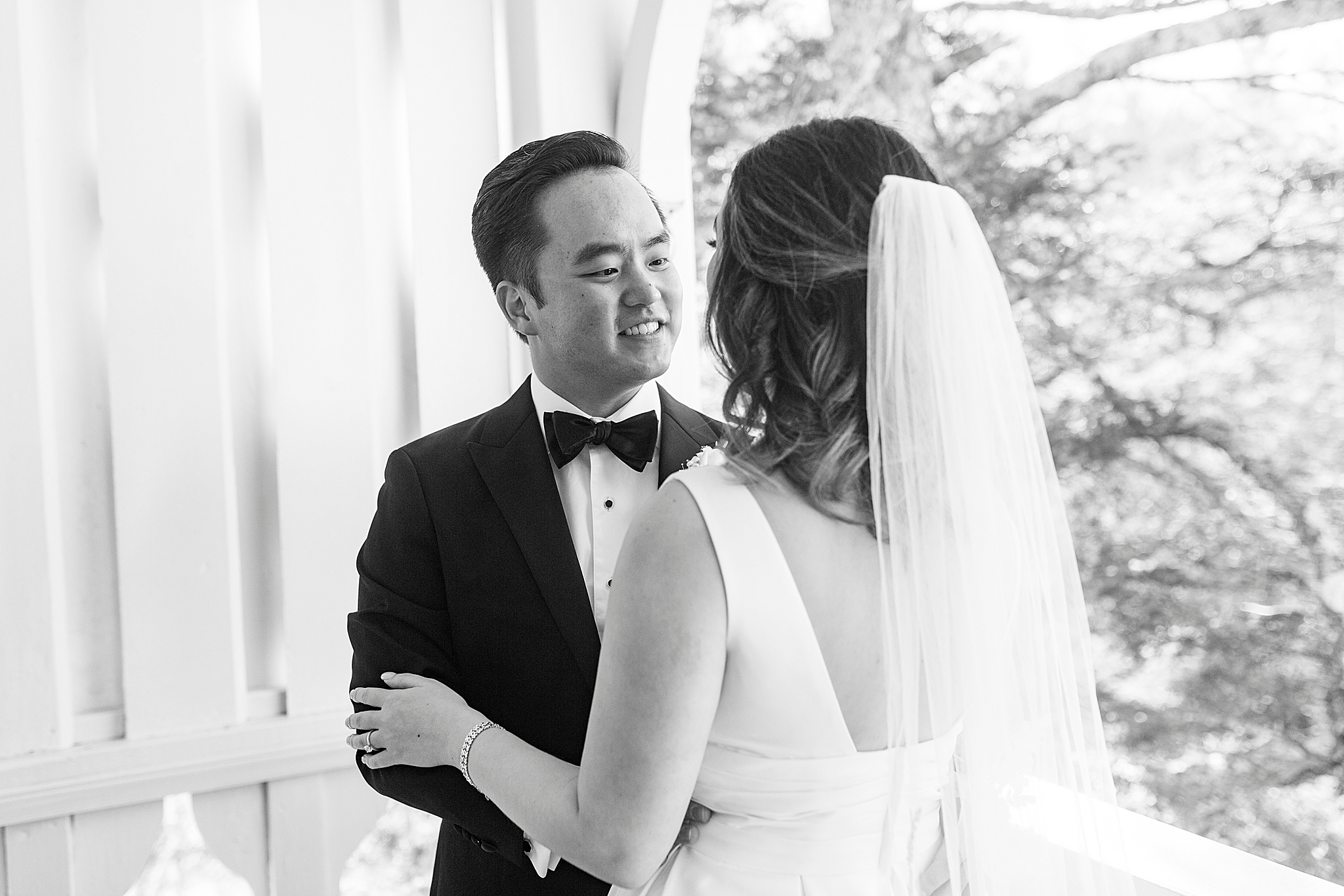 groom sees bride for the first time in North Carolina