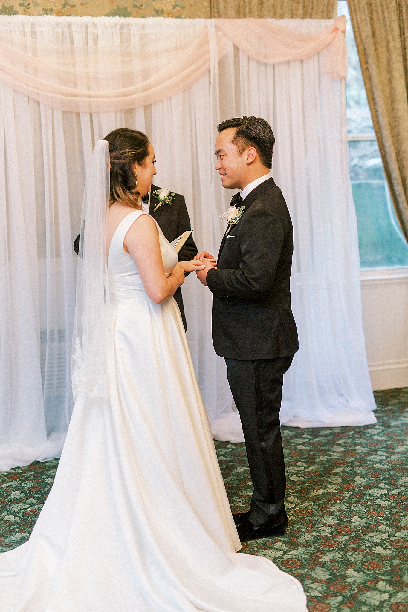newlyweds exchange vows during Green Park Inn wedding ceremony