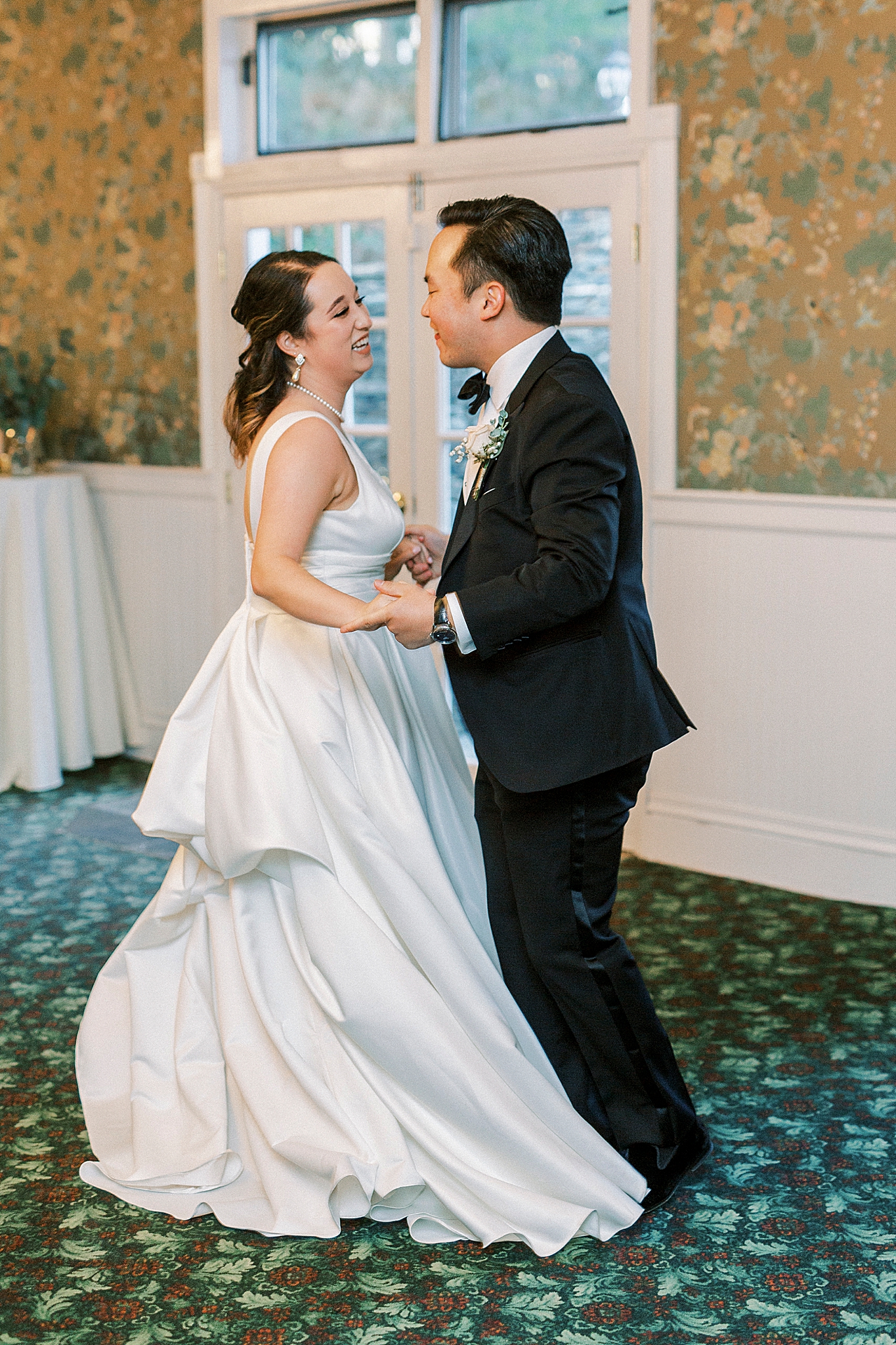 bride and groom have first dance in NC