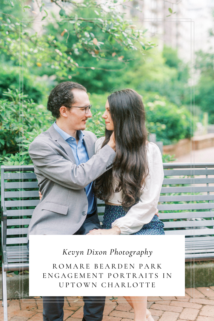 uptown Charlotte engagement portraits in The Green Charlotte 