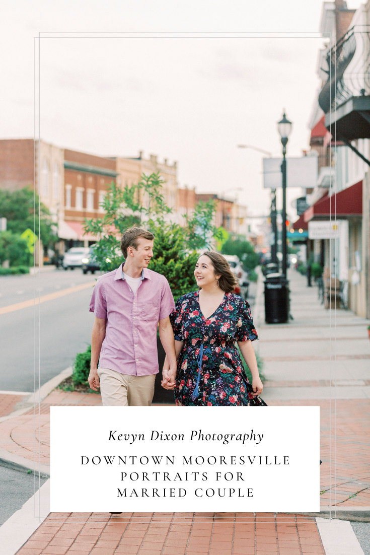 Downtown Mooresville anniversary portraits in North Carolina