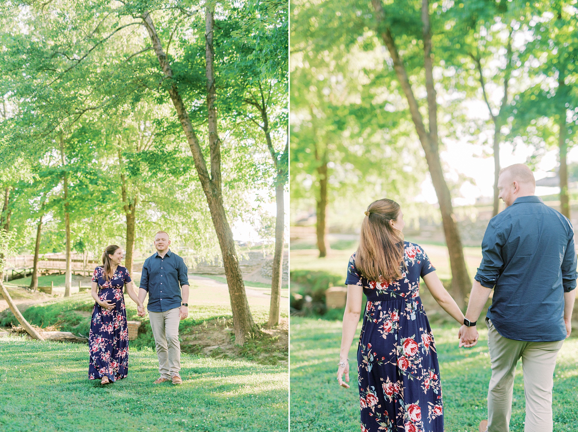 expecting parents walk through Rankin Lake Park