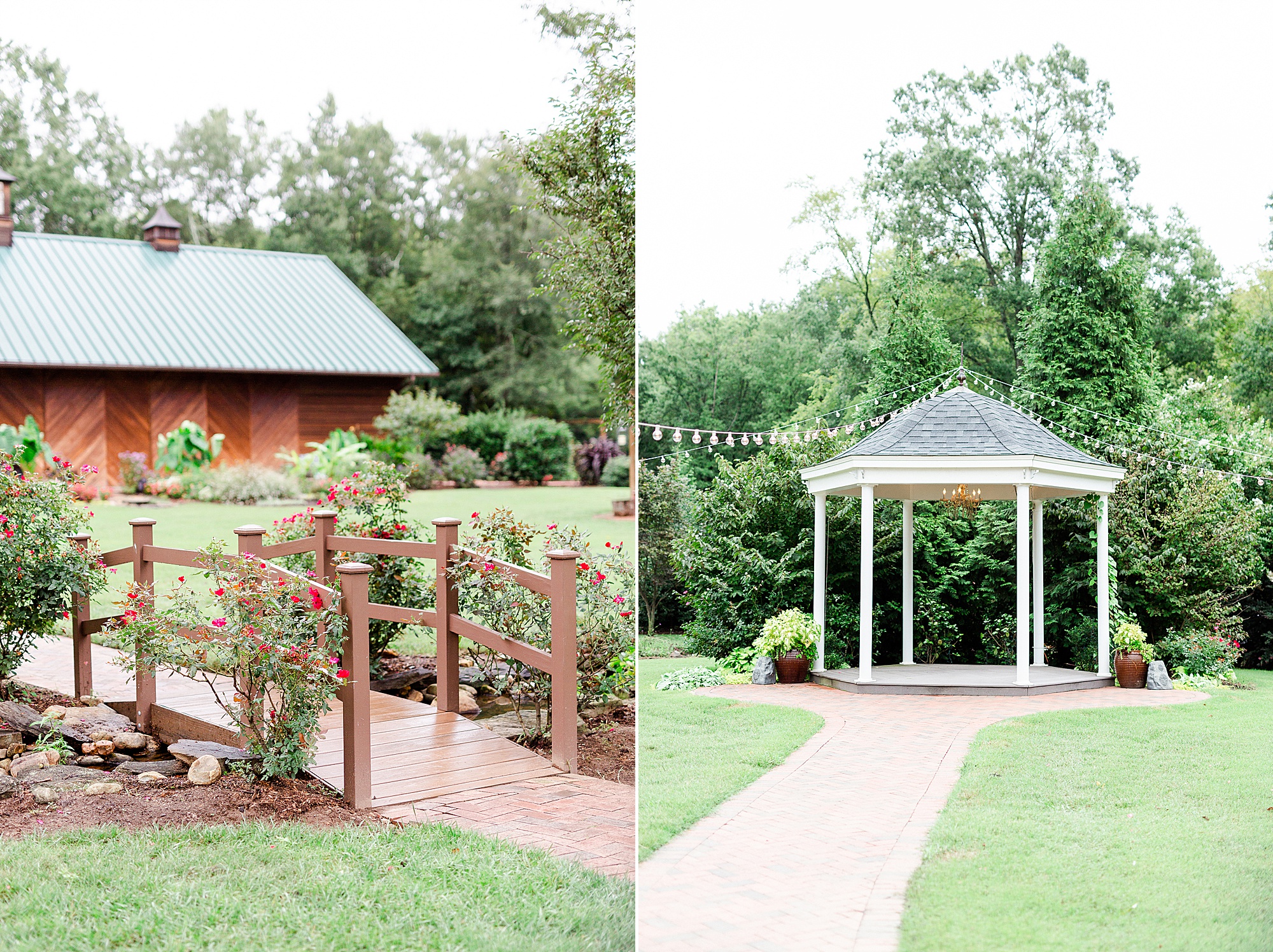 gardens at Alexander Homestead on wedding day