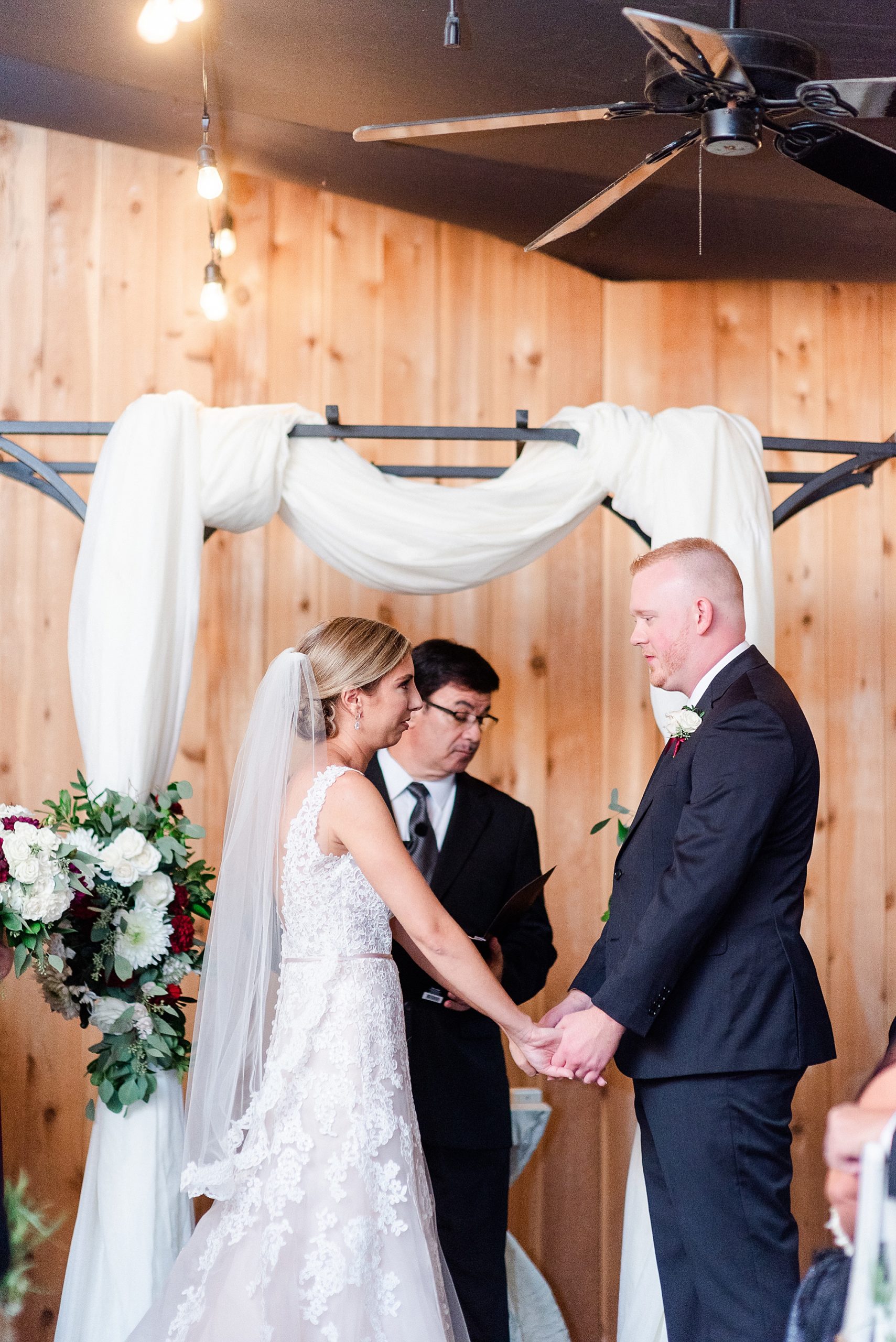newlyweds exchange vows at Alexander Homestead