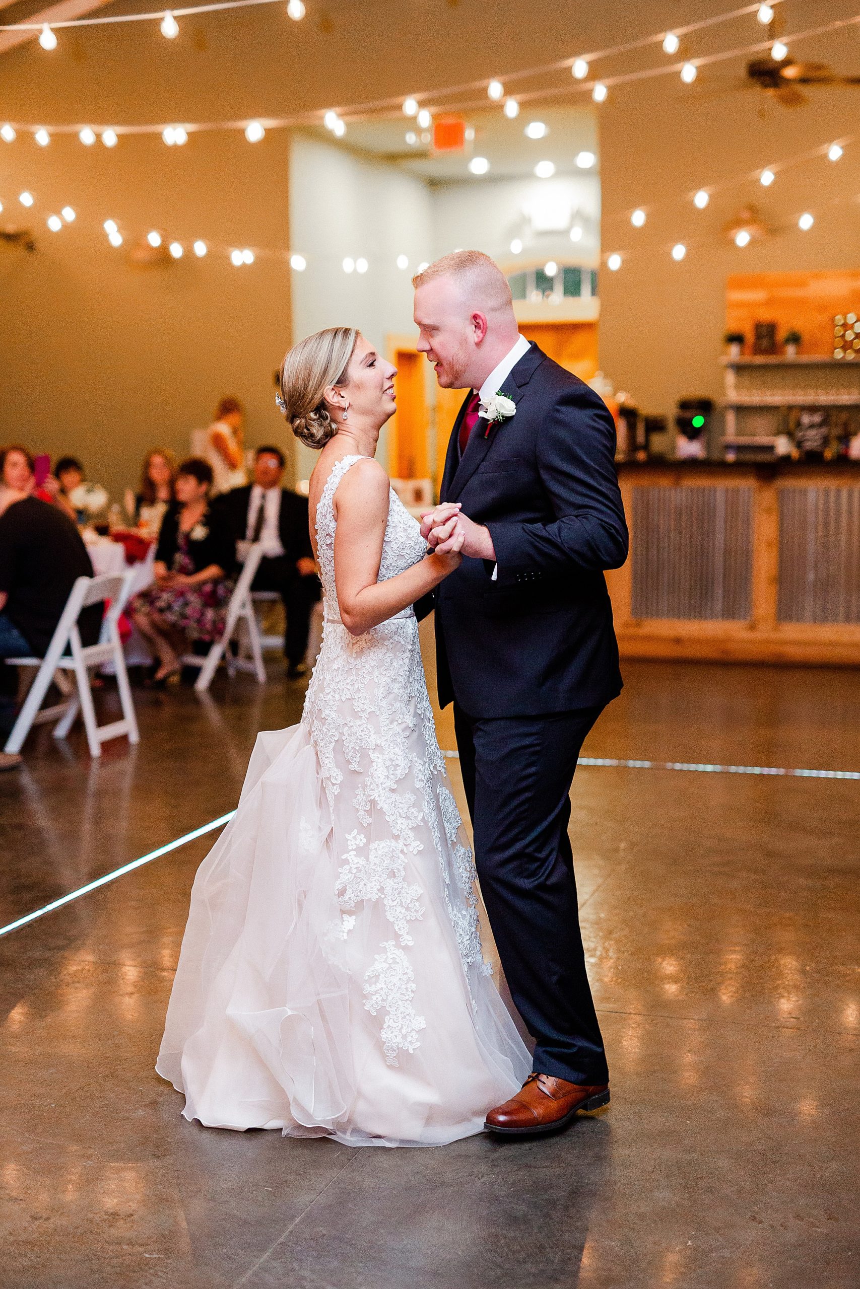 bride and groom have first dance at Alexander Homestead