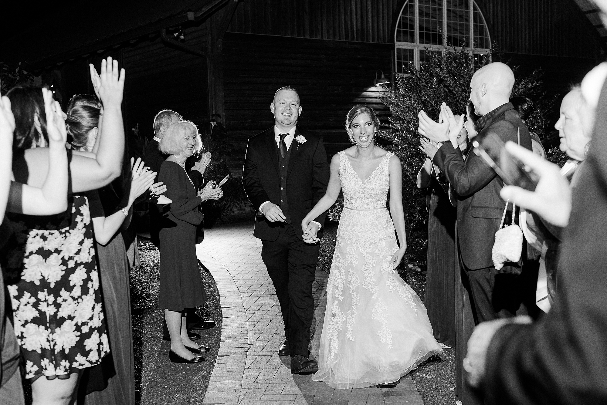bride and groom leave Charlotte NC wedding reception