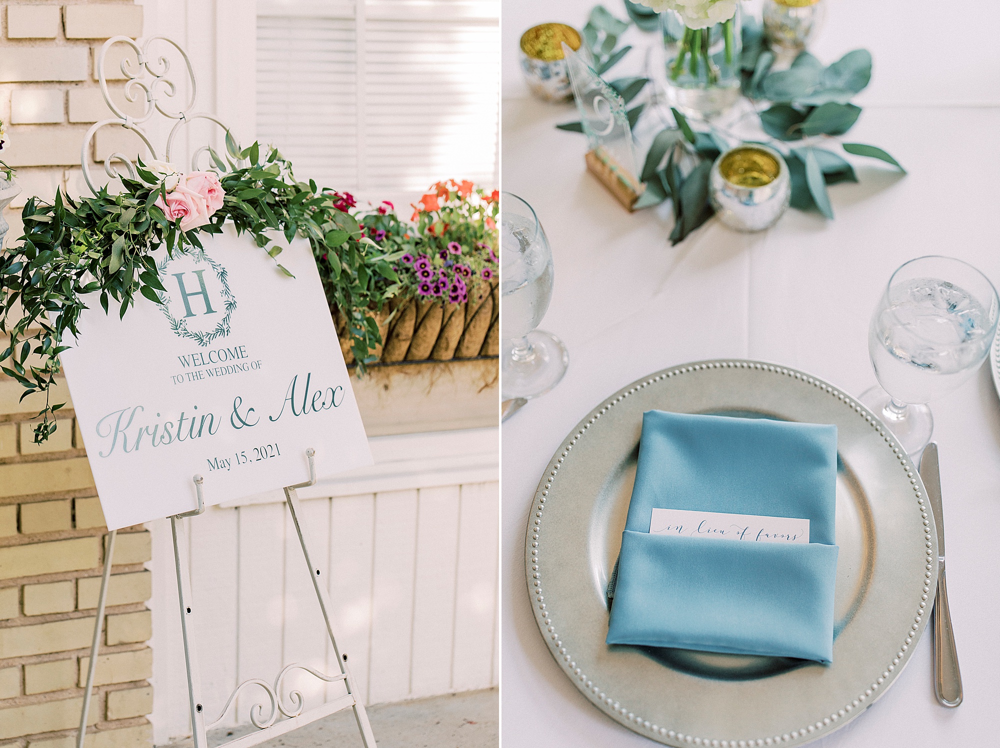 details for elegant Charlotte wedding reception