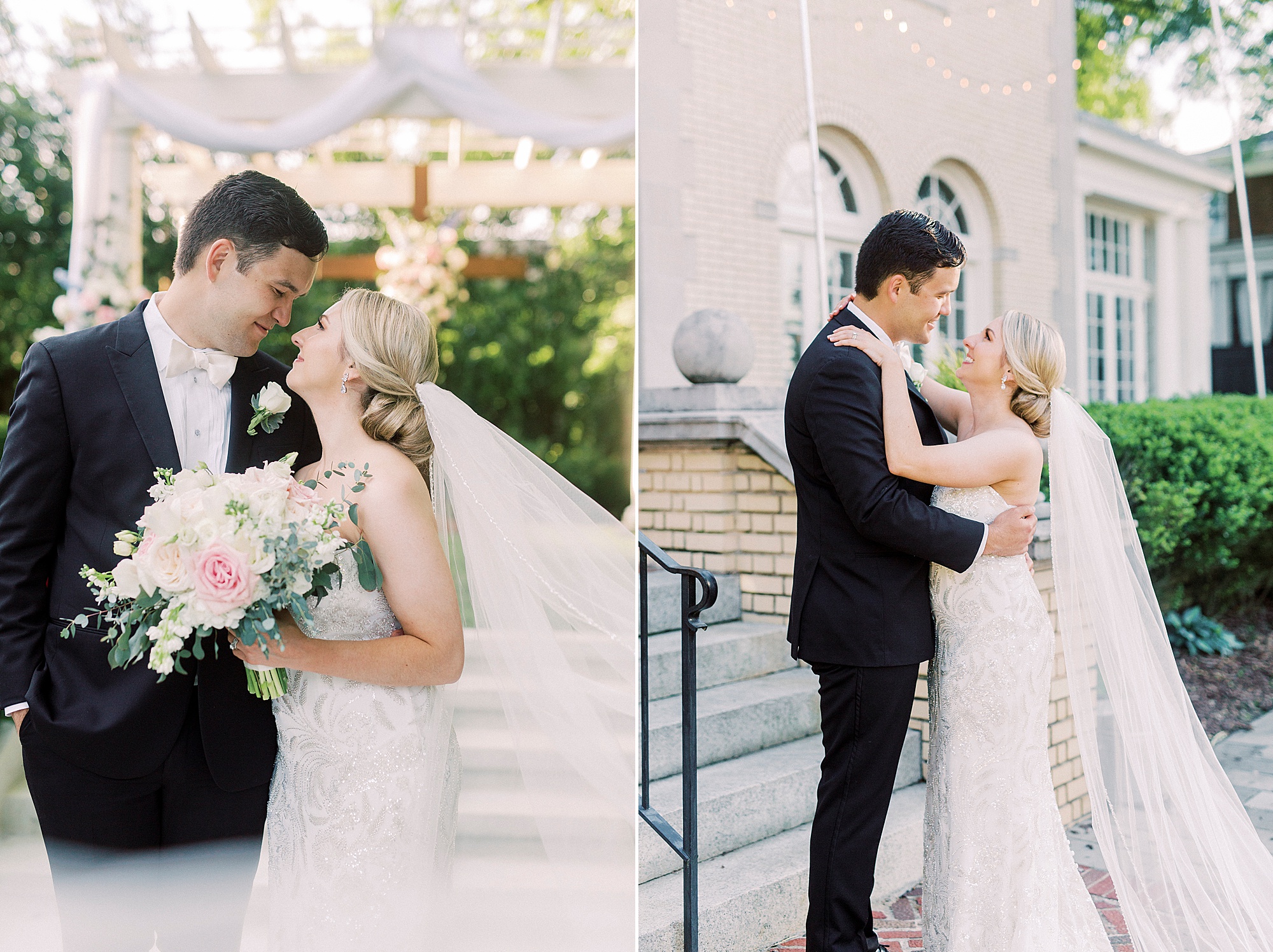 elegant Charlotte wedding portraits for bride and groom