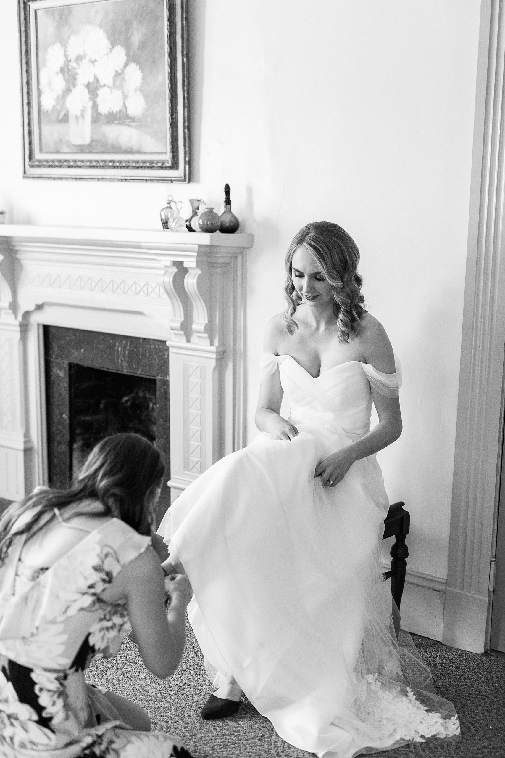 bride prepares for Charlotte NC wedding day