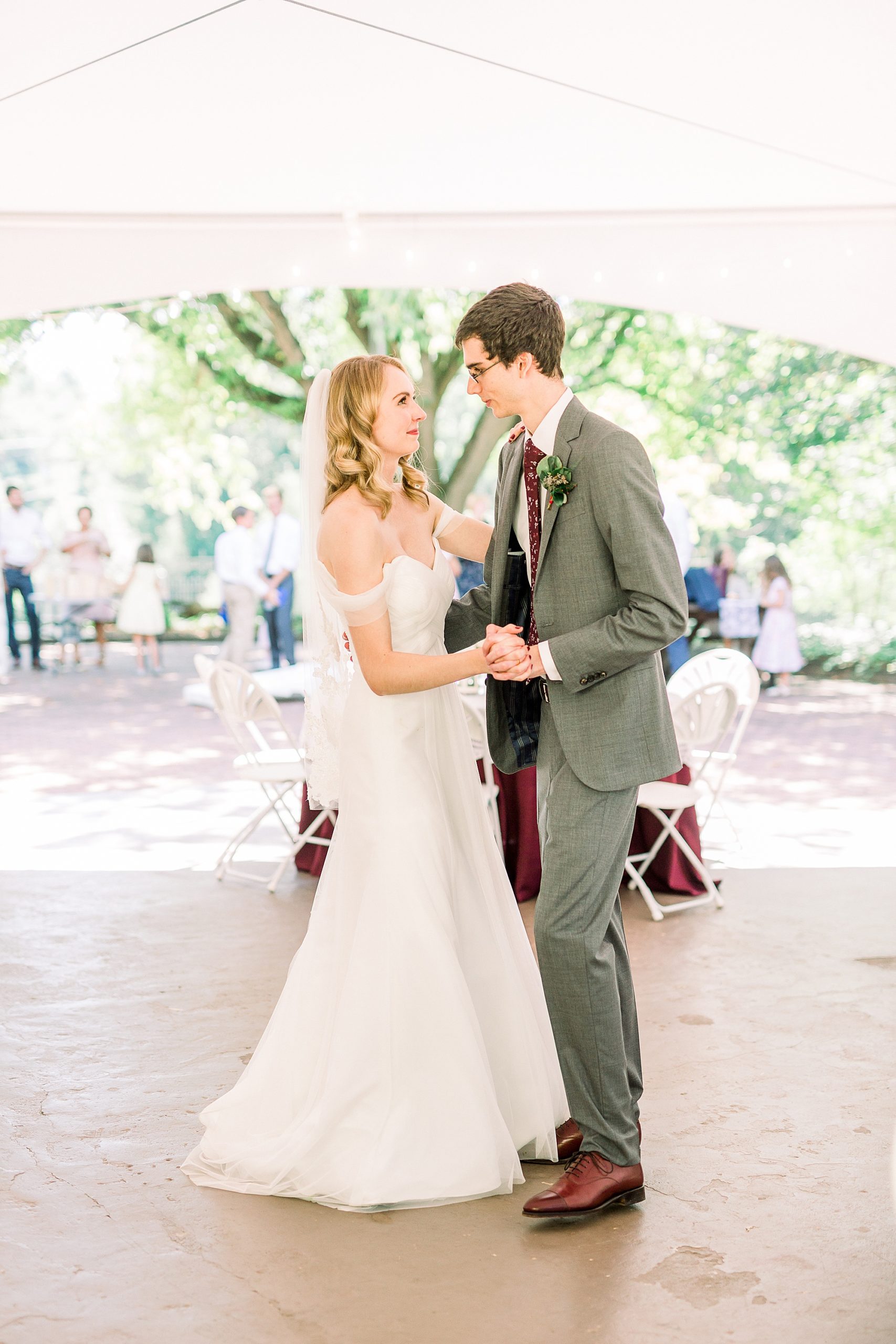 bride and groom dance during Harmony NC wedding reception