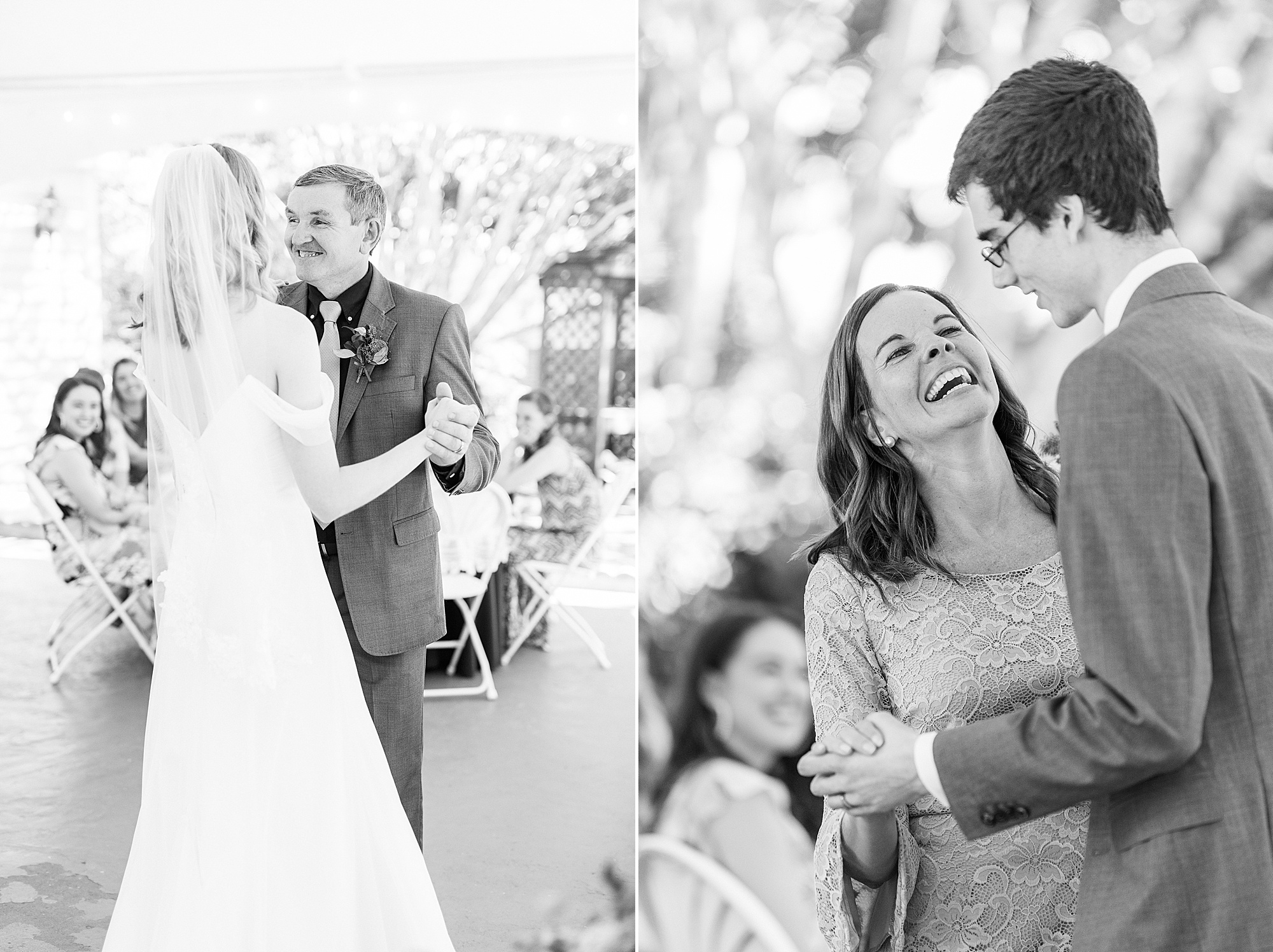 bride and groom dance with parents