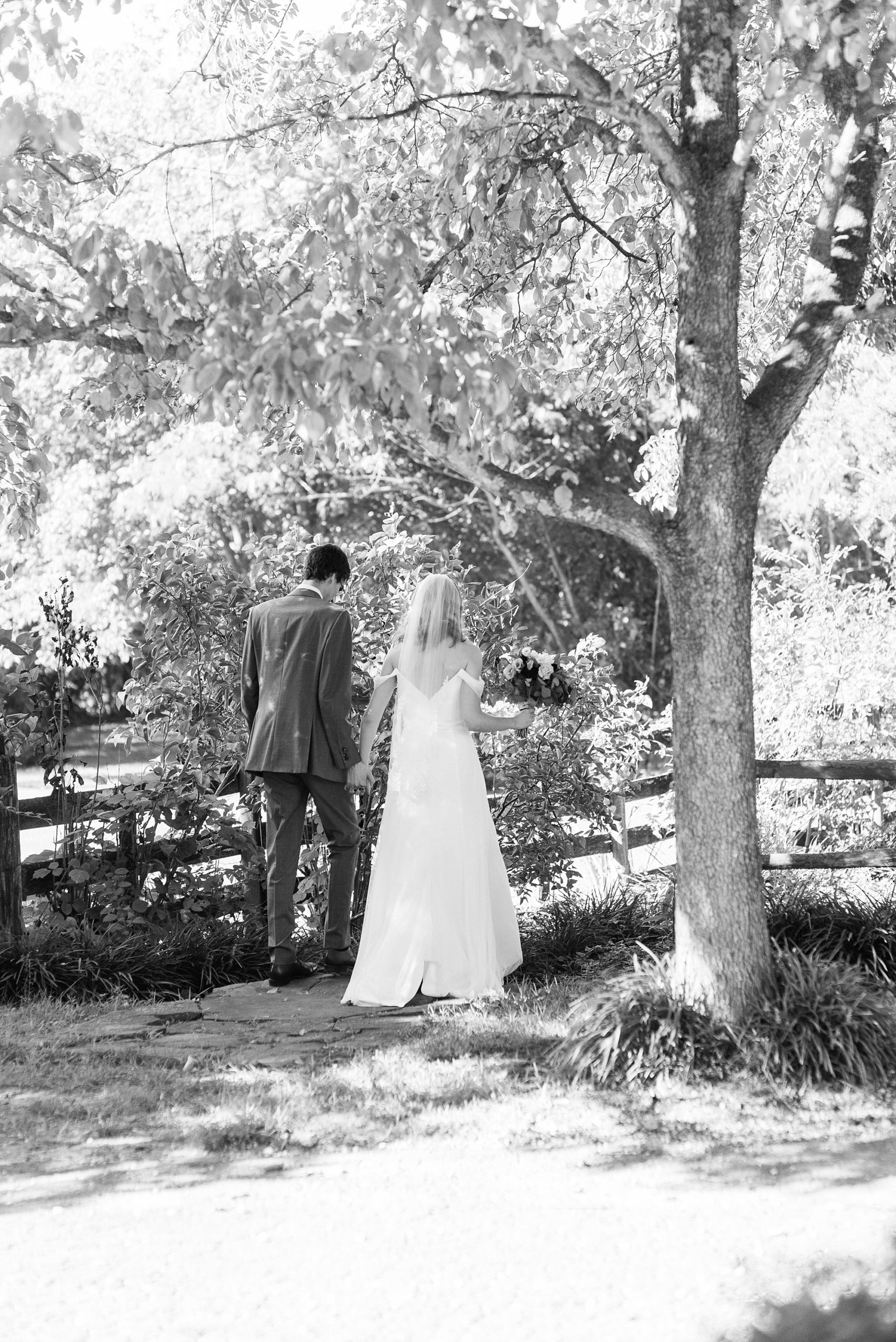 bride and groom leave wedding ceremony at Harmony NC