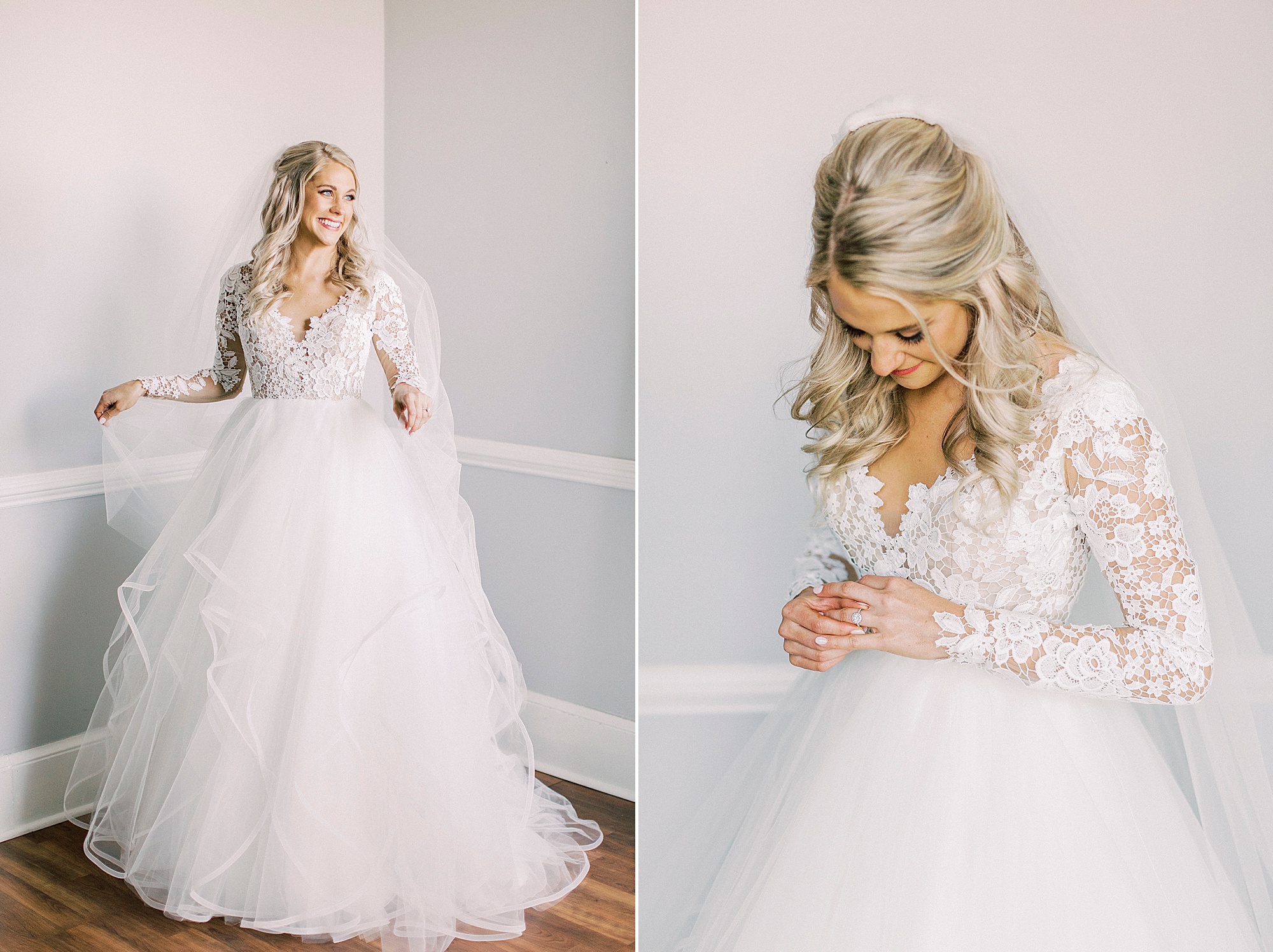 bride poses in hayden olivia bridal gown inside Separk Mansion