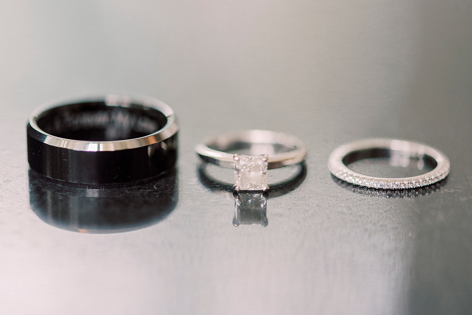 wedding bands rest on tile at Separk Mansion