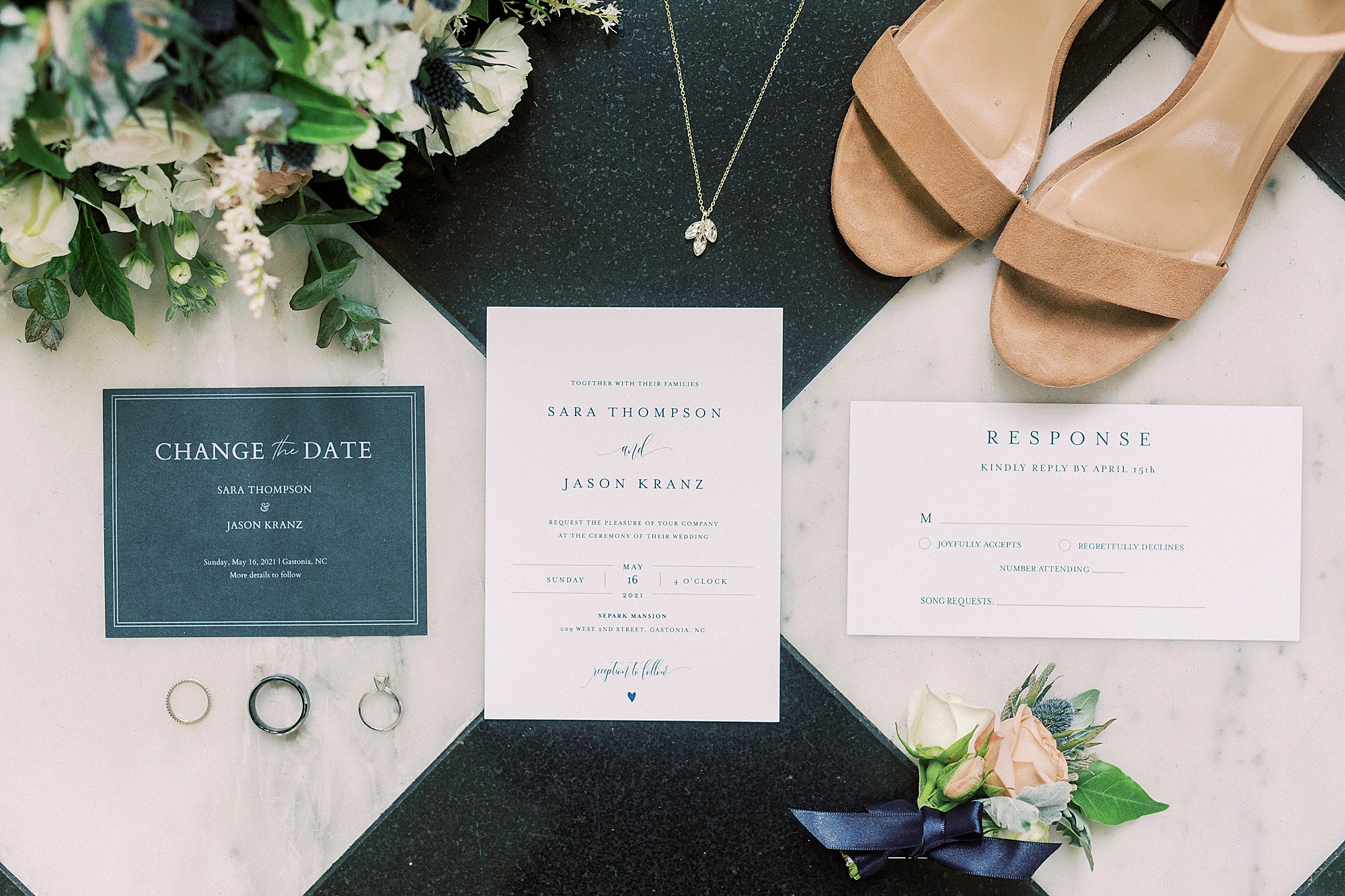 invitation suite for Charlotte NC wedding
