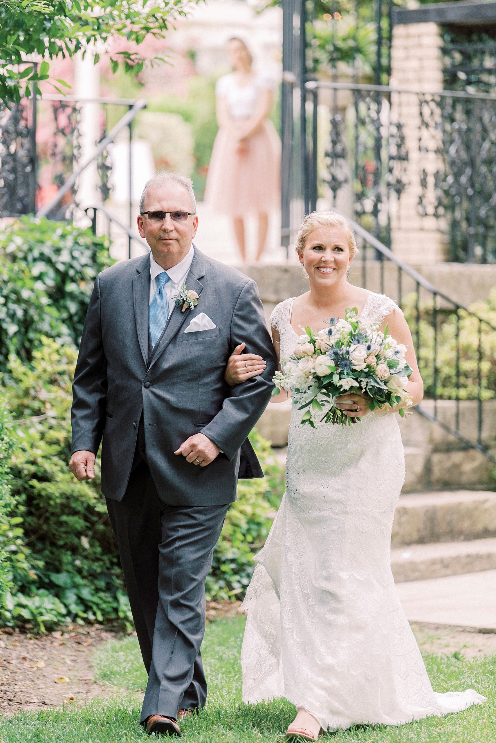 bride enters Charlotte NC wedding ceremony