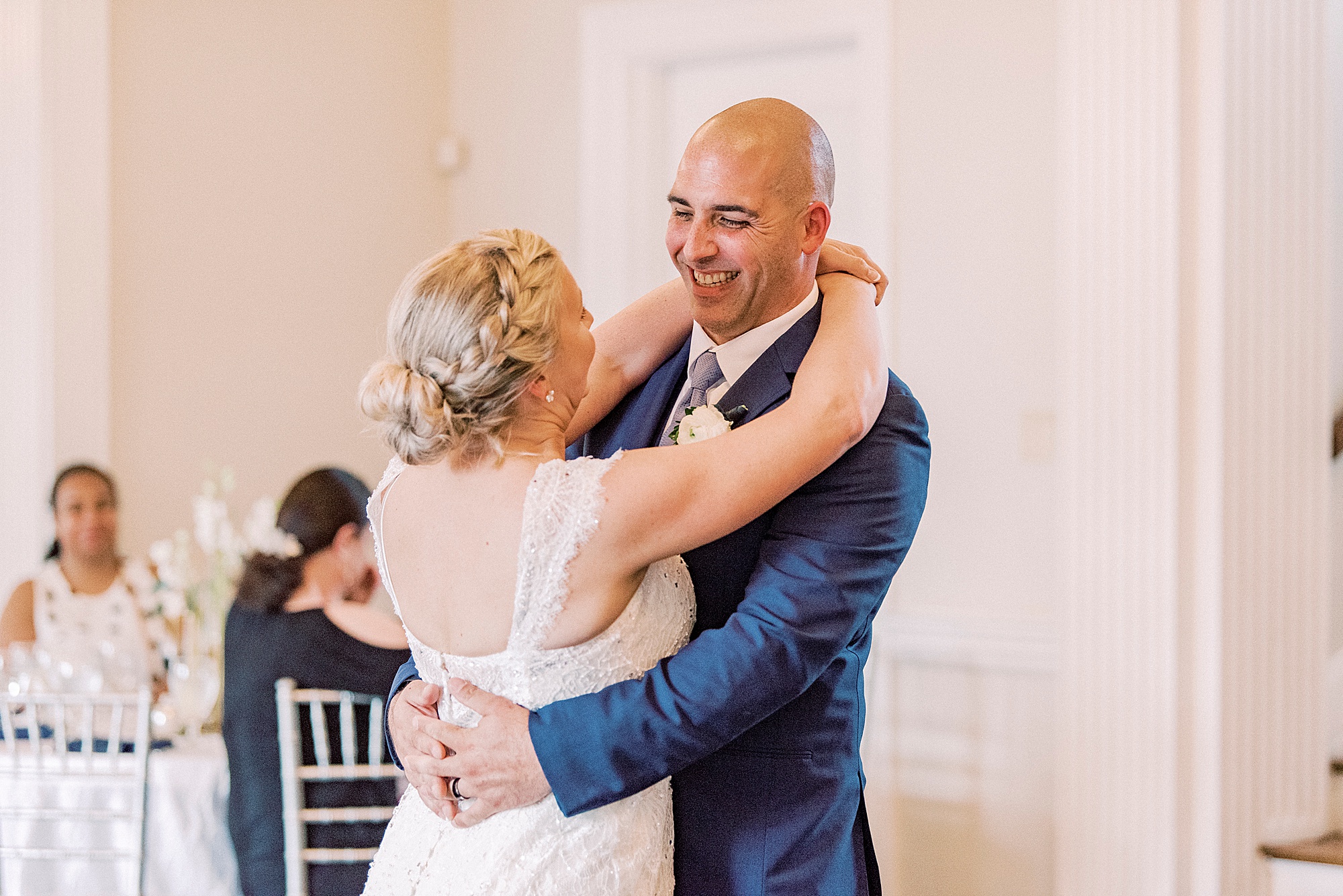 newlyweds have first dance at Separk Mansion