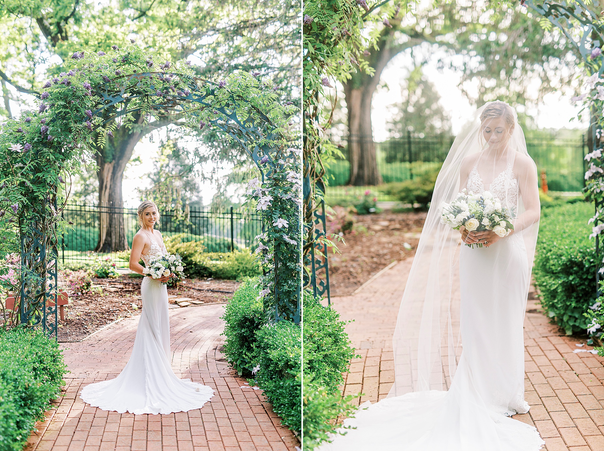 garden bridal portraits at Tanglewood
