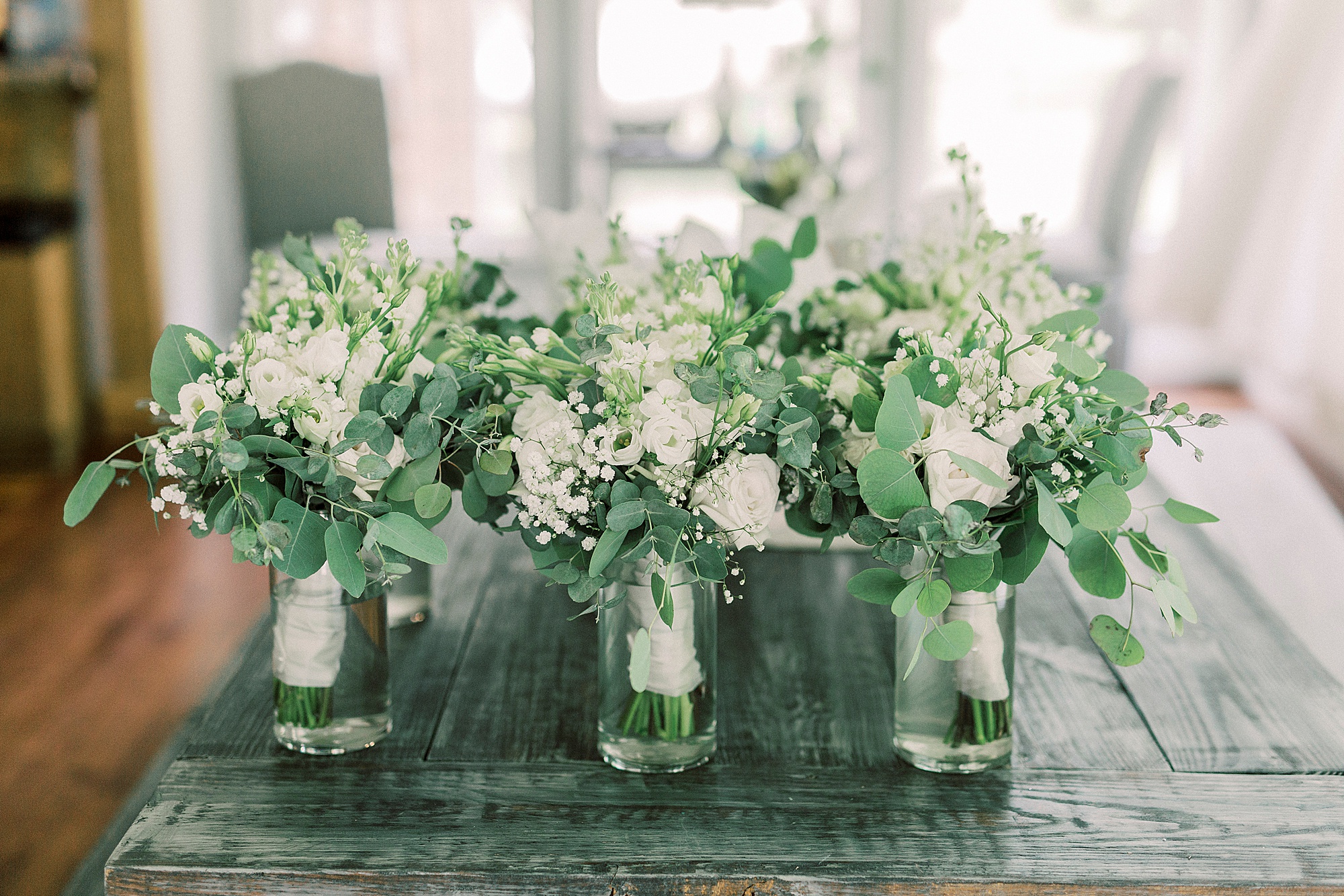 wedding bouquets in jars