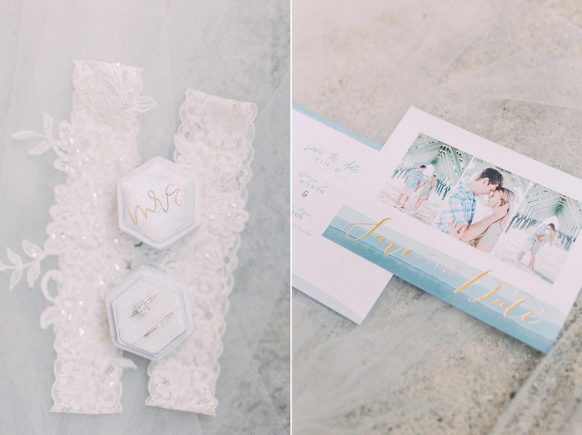 invitation and bride's details for NC wedding