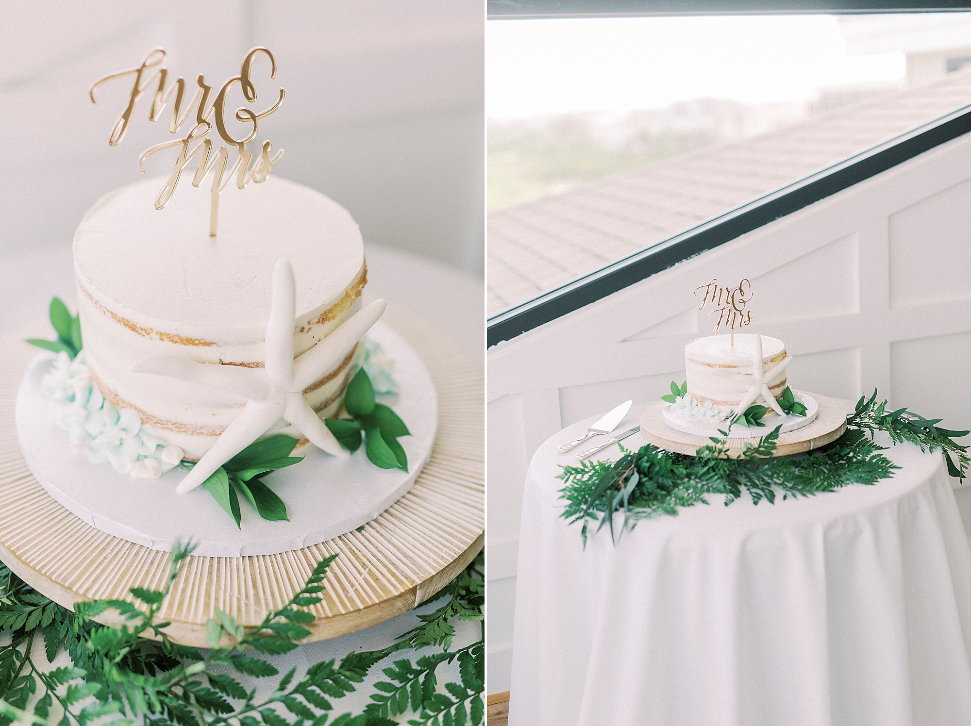 wedding cake with starfish detail