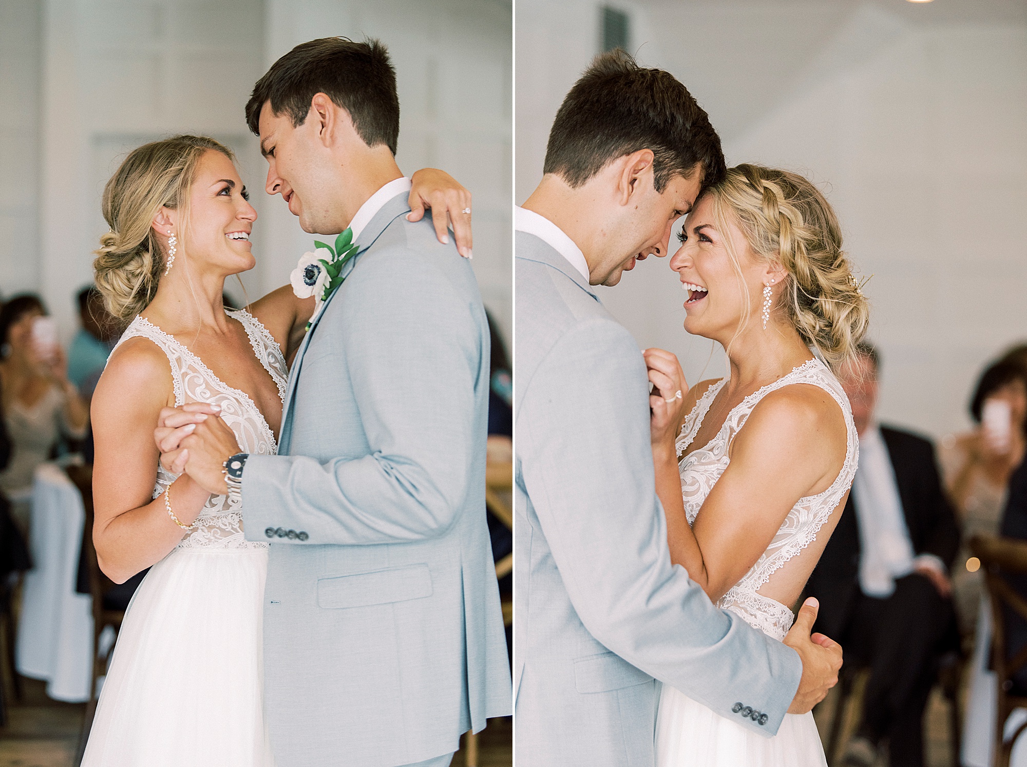 bride and groom have first dance at Oceanic Restaurant