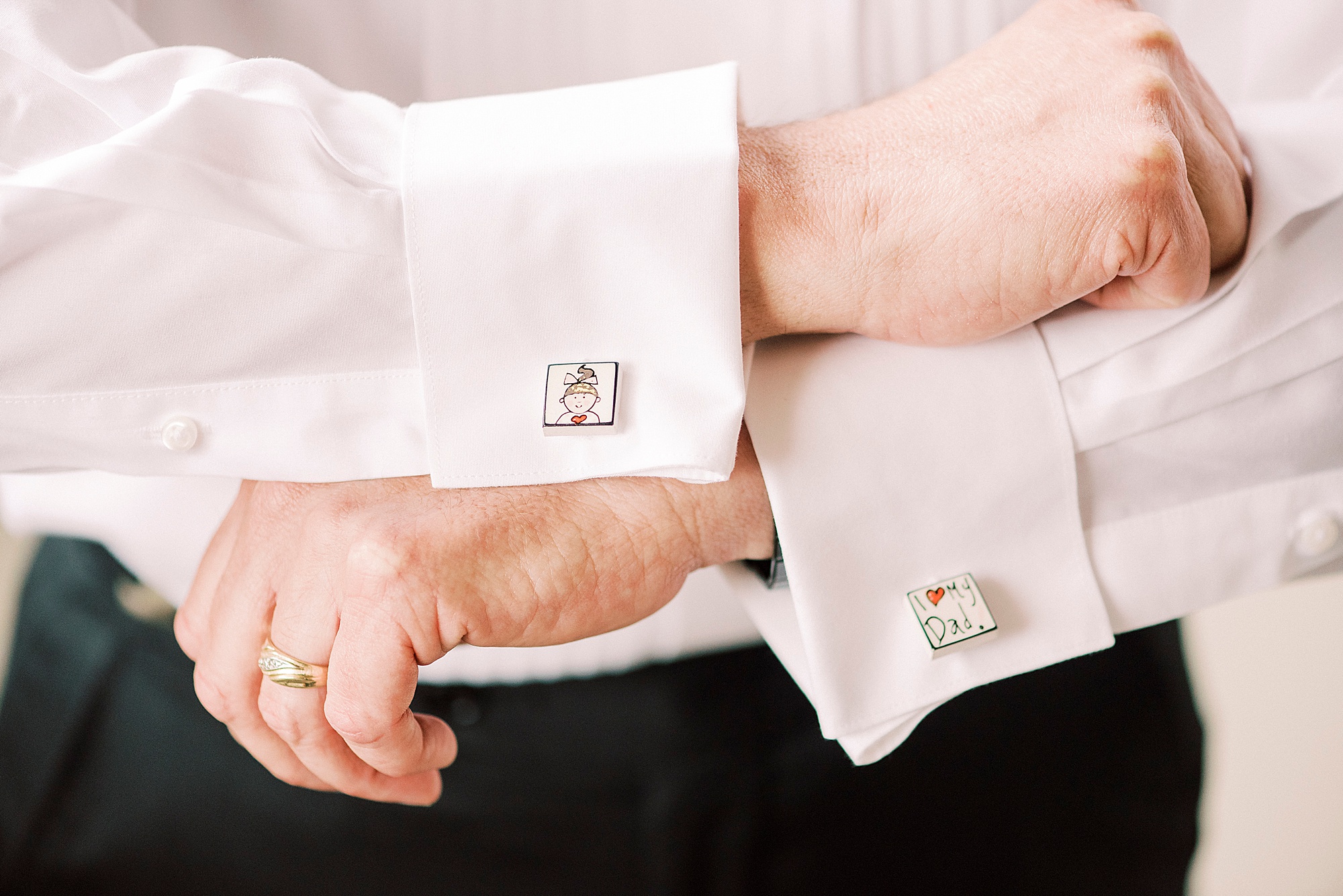 dad of bride has custom cufflinks