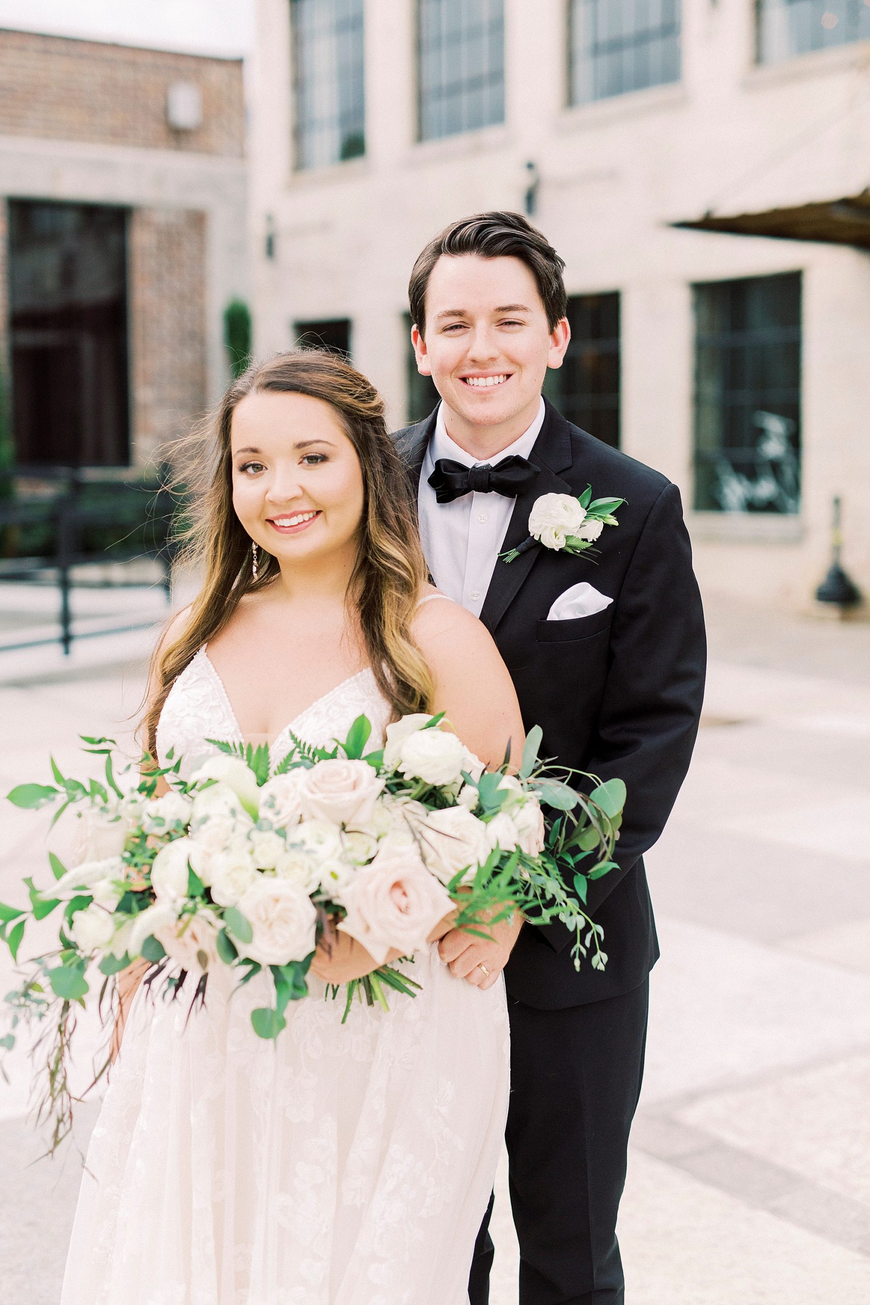 Greensboro NC wedding portraits of bride and groom