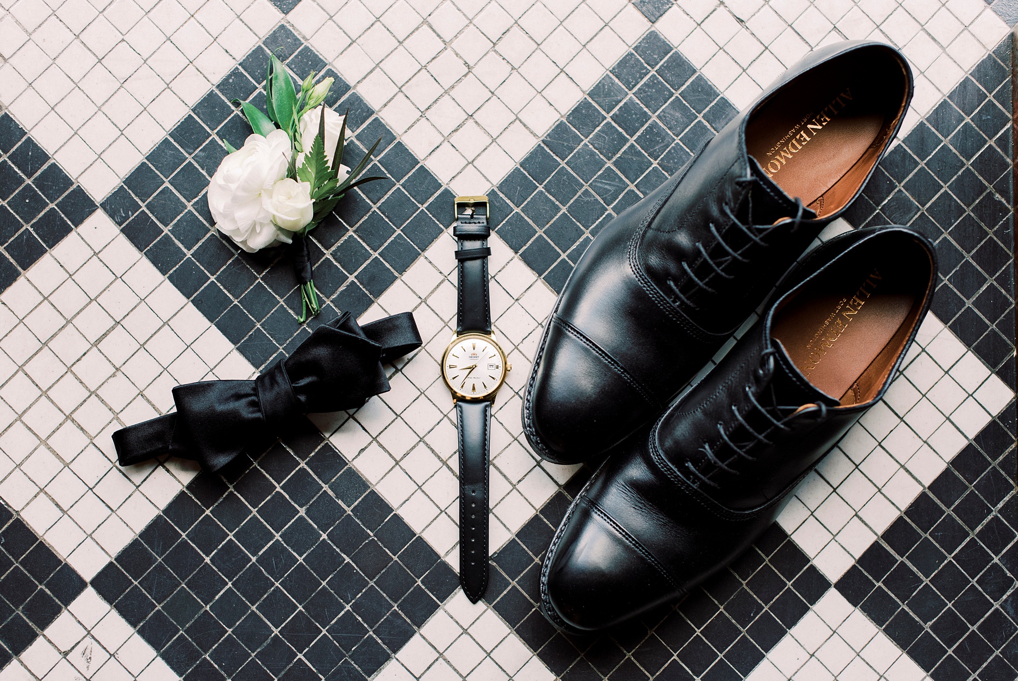 groom's classic details for gold wedding bands for Cadillac Service Garage Wedding