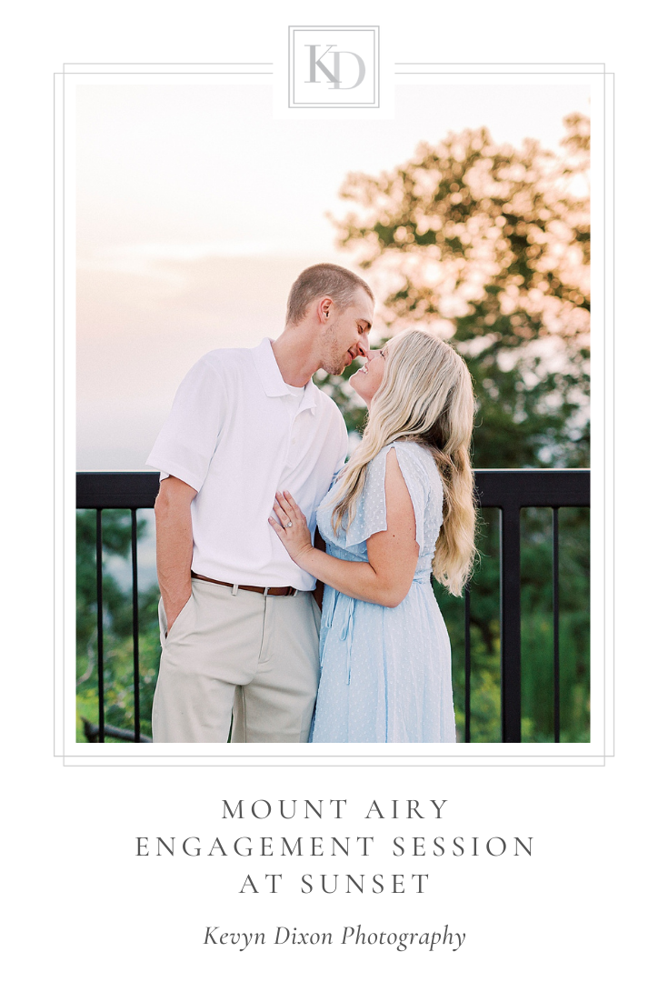 Mount Airy engagement session in Pilot Mountain with North Carolina couple and their dog by Kevyn Dixon Photography