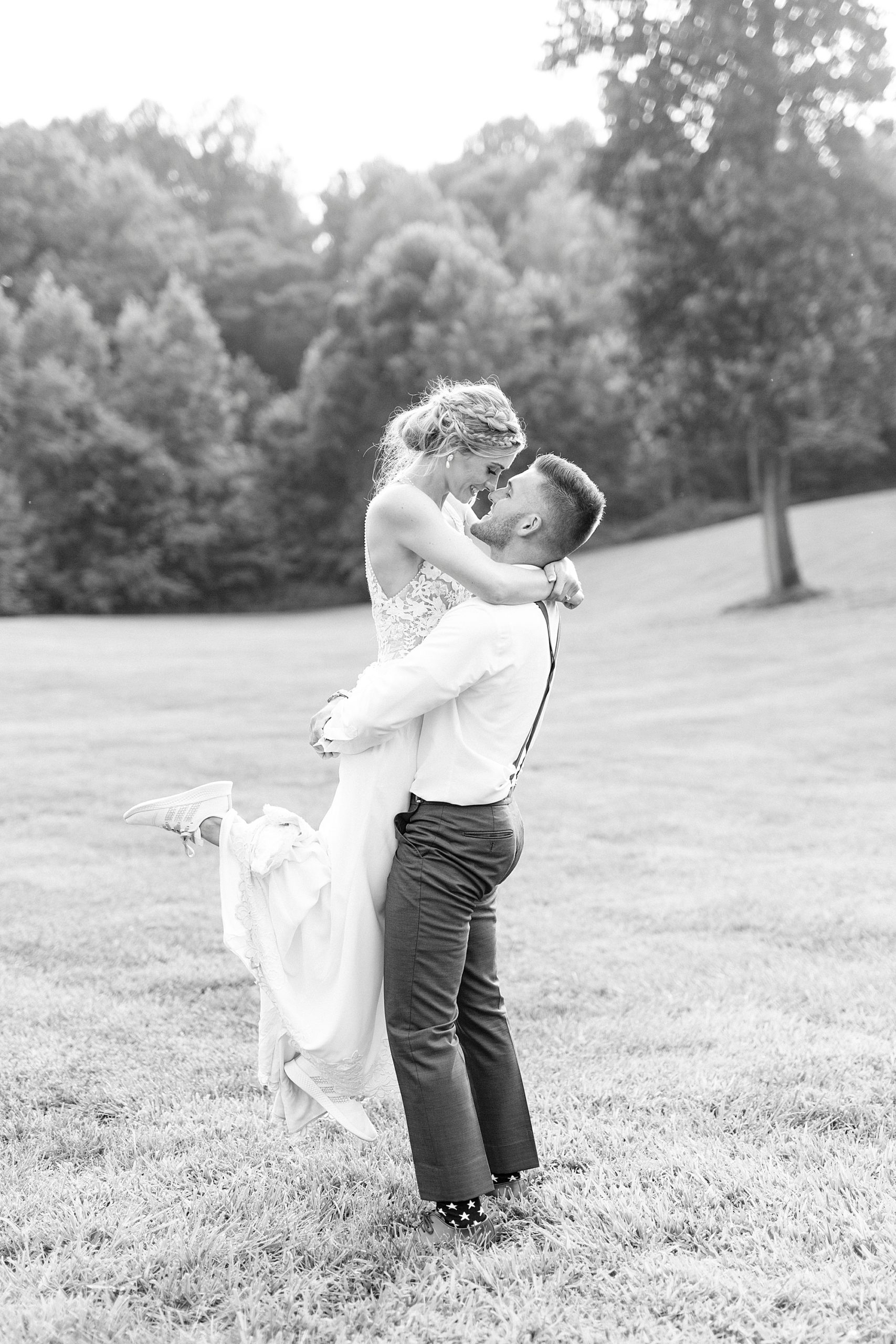 sunset wedding portraits in Winston-Salem NC