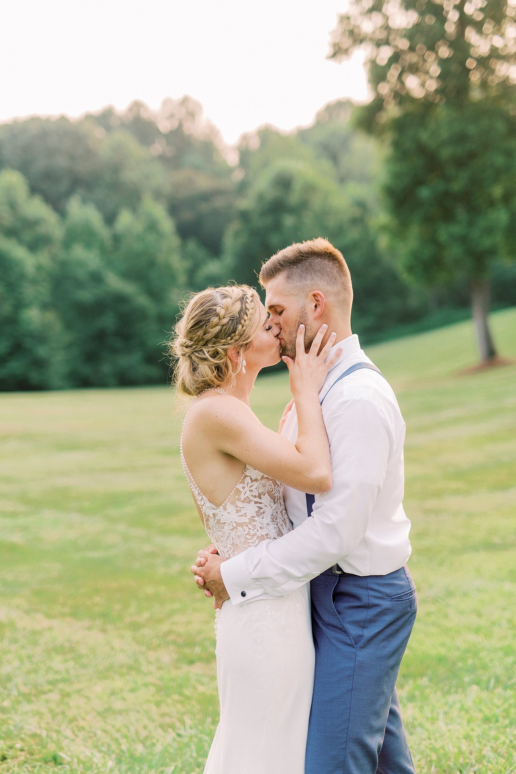 sunset wedding portraits in Winston-Salem NC