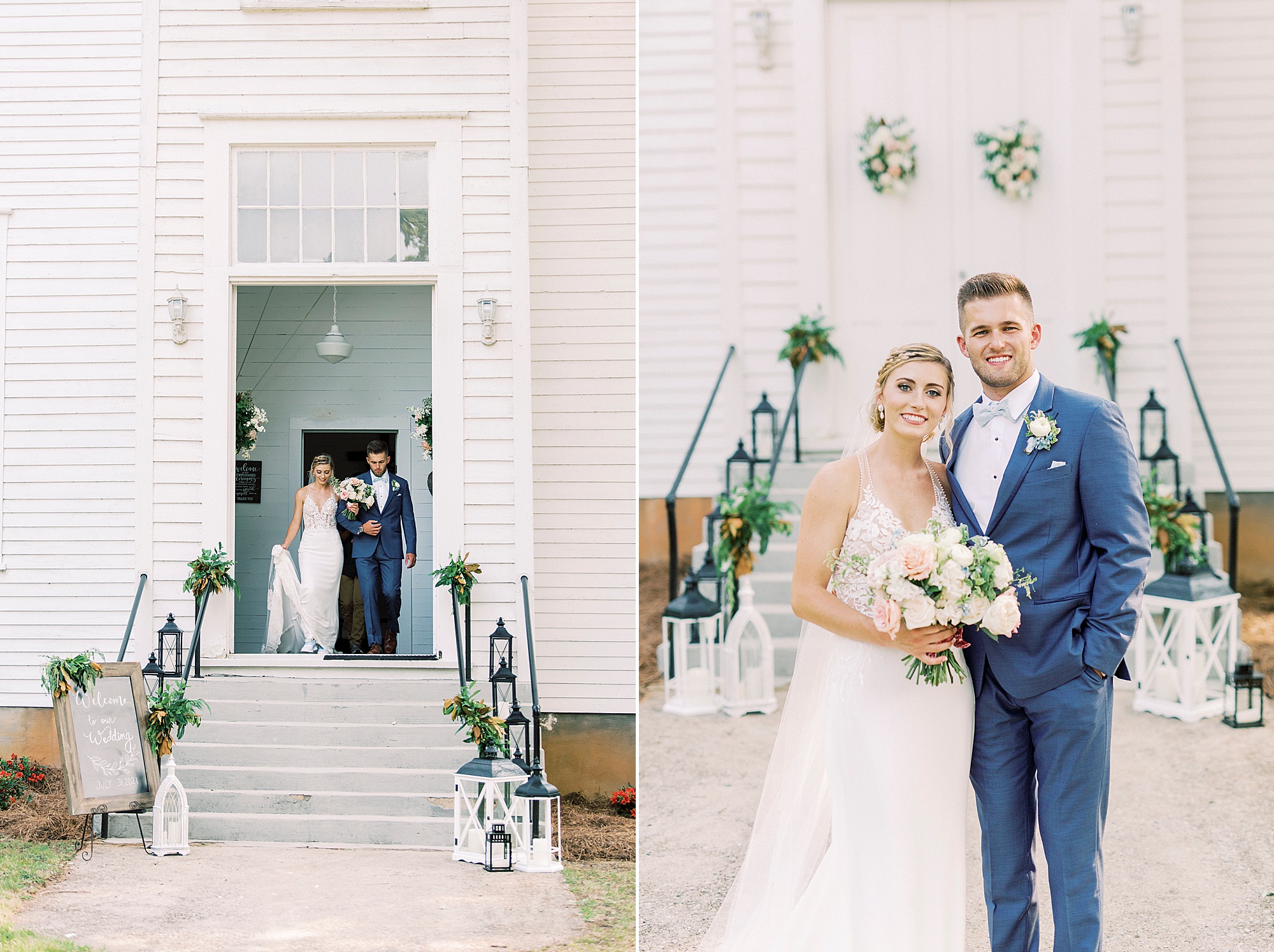 Winston-Salem NC church portraits of bride and groom