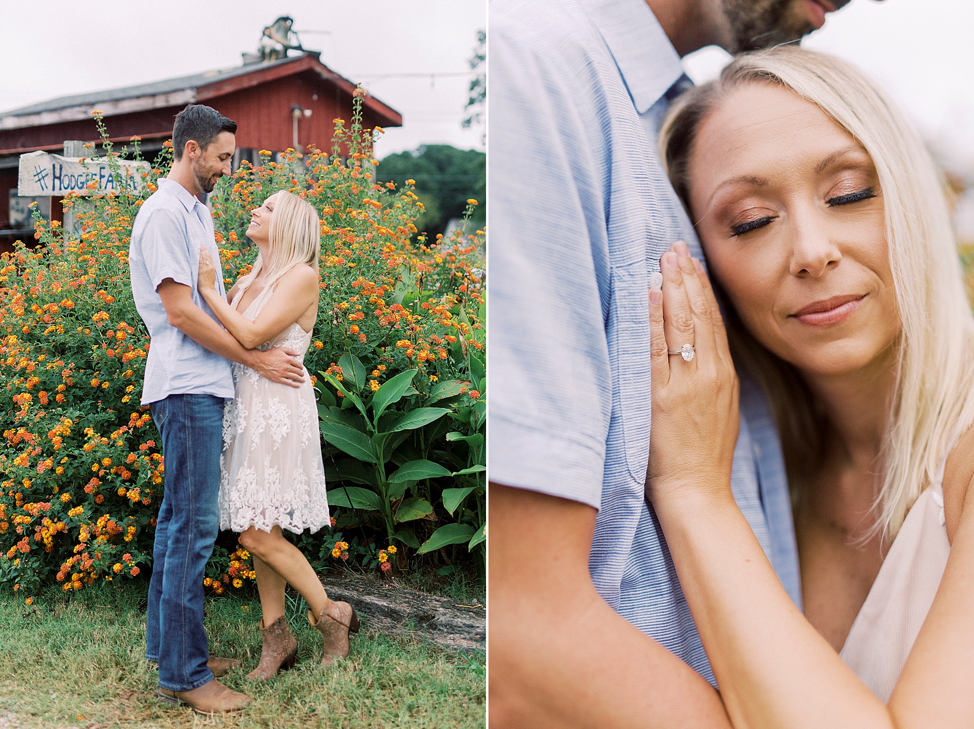 Charlotte NC engagement photos at Hodges Family Farm