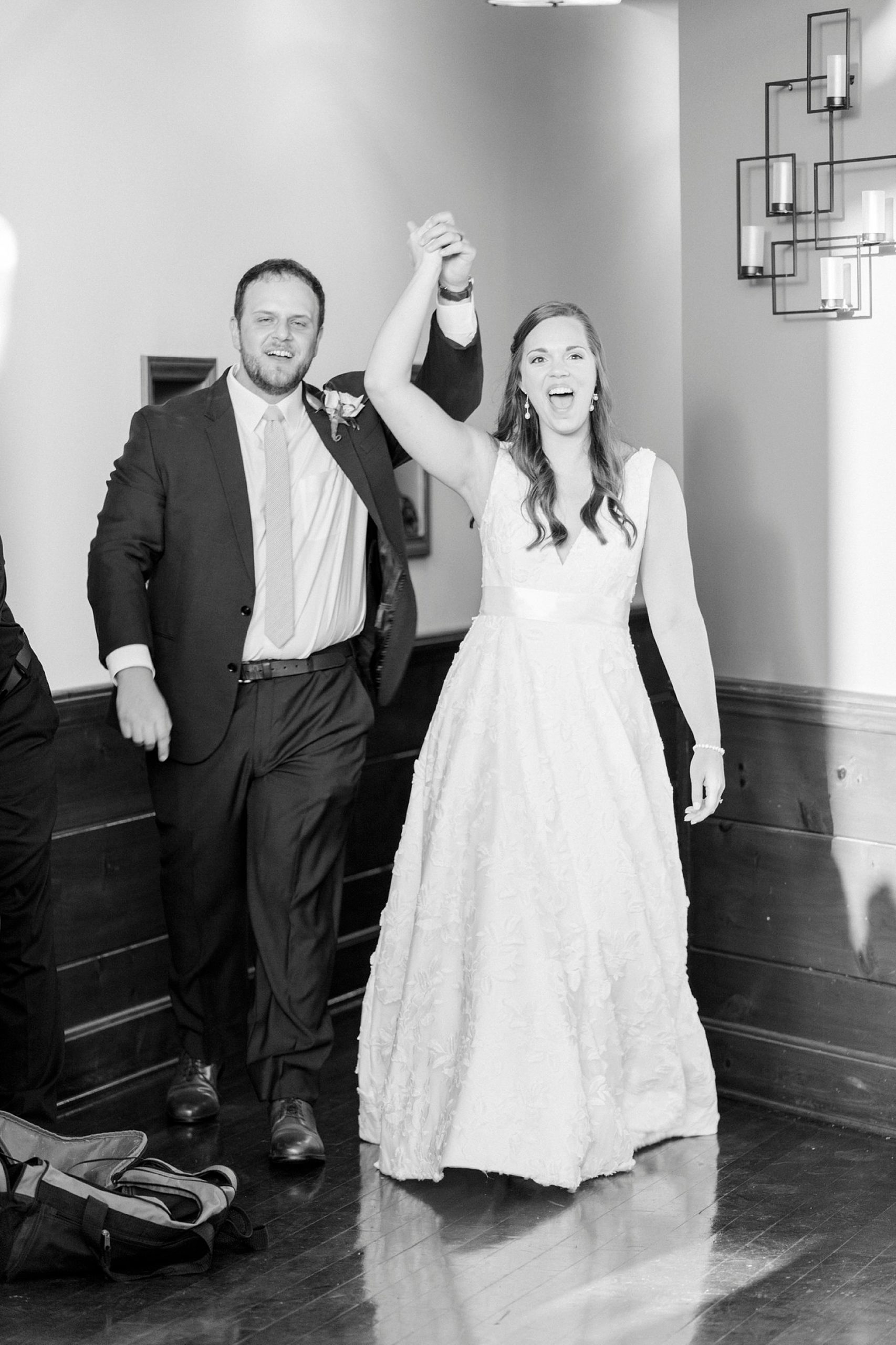 newlyweds enter Blowing Rock NC wedding reception