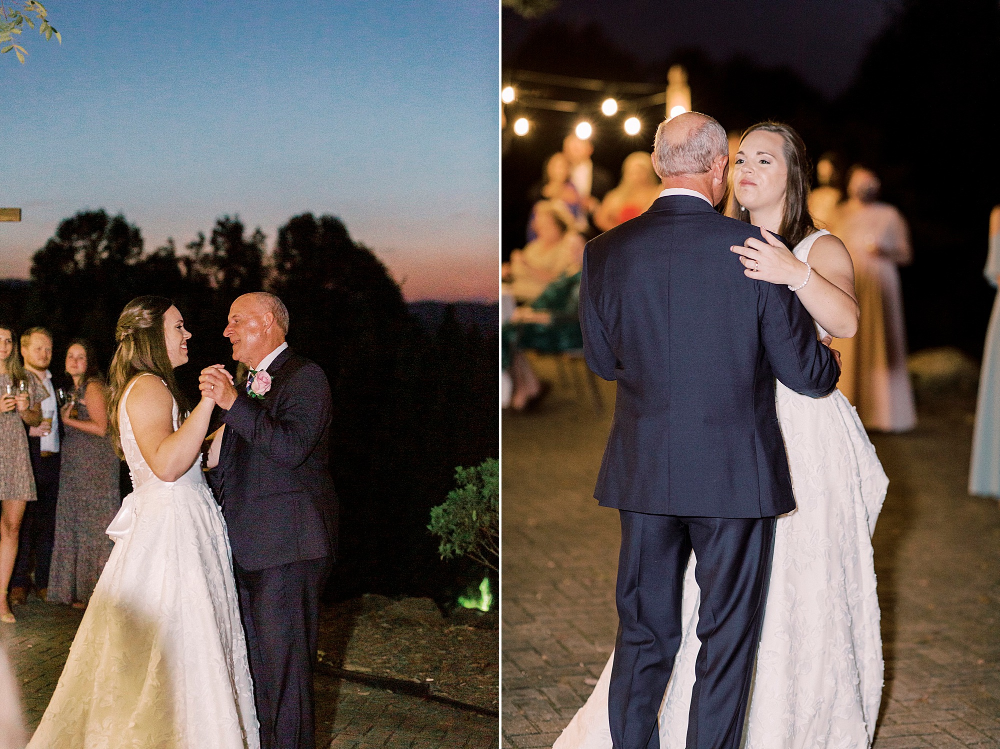 bride dances with dad during Blowing Rock NC wedding reception