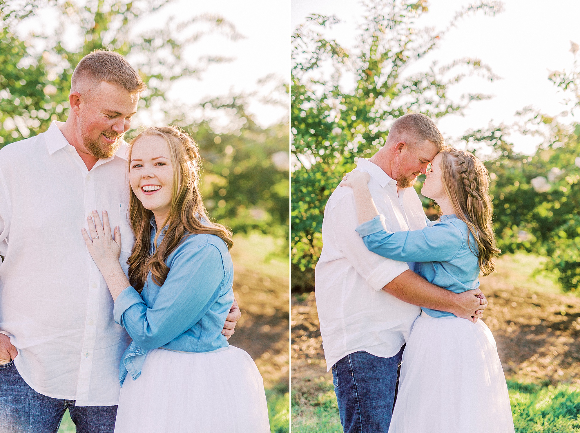 Sunset Farm engagement session for couple in Concord NC