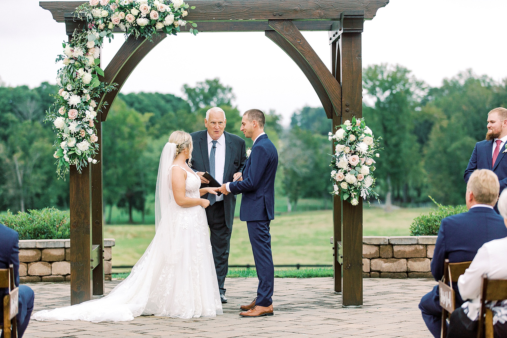 outdoor ceremony on farm in Greensboro NC