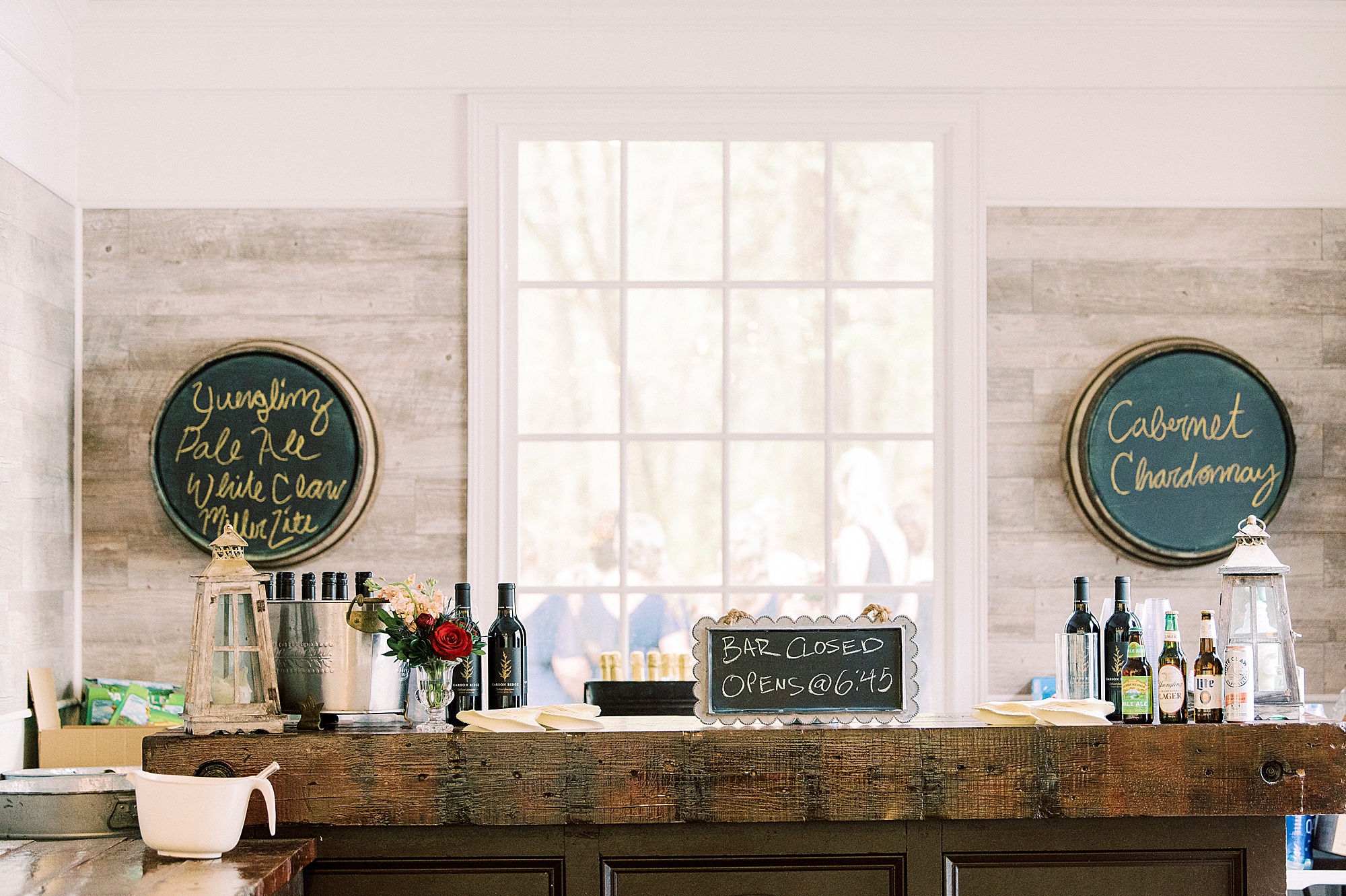 bar at Vesuvius Vineyards for NC wedding reception