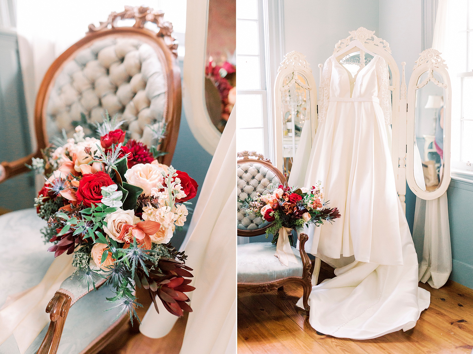 bride's fall bouquet for Vesuvius Vineyards wedding