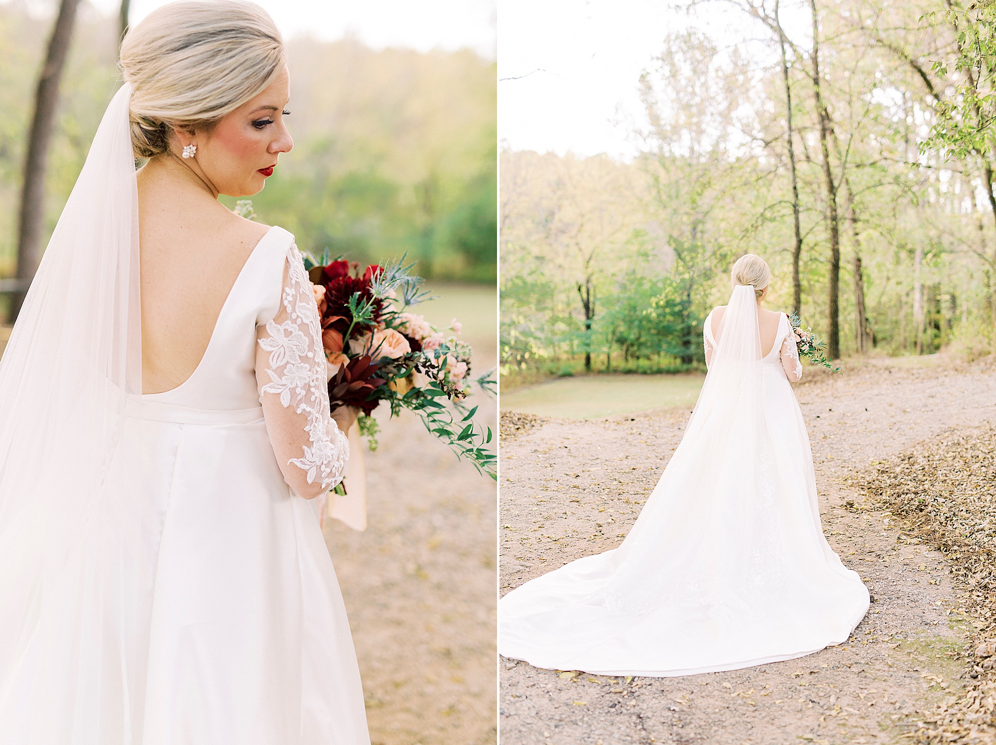 Vesuvius Vineyards bridal portraits with bride looking over shoulder