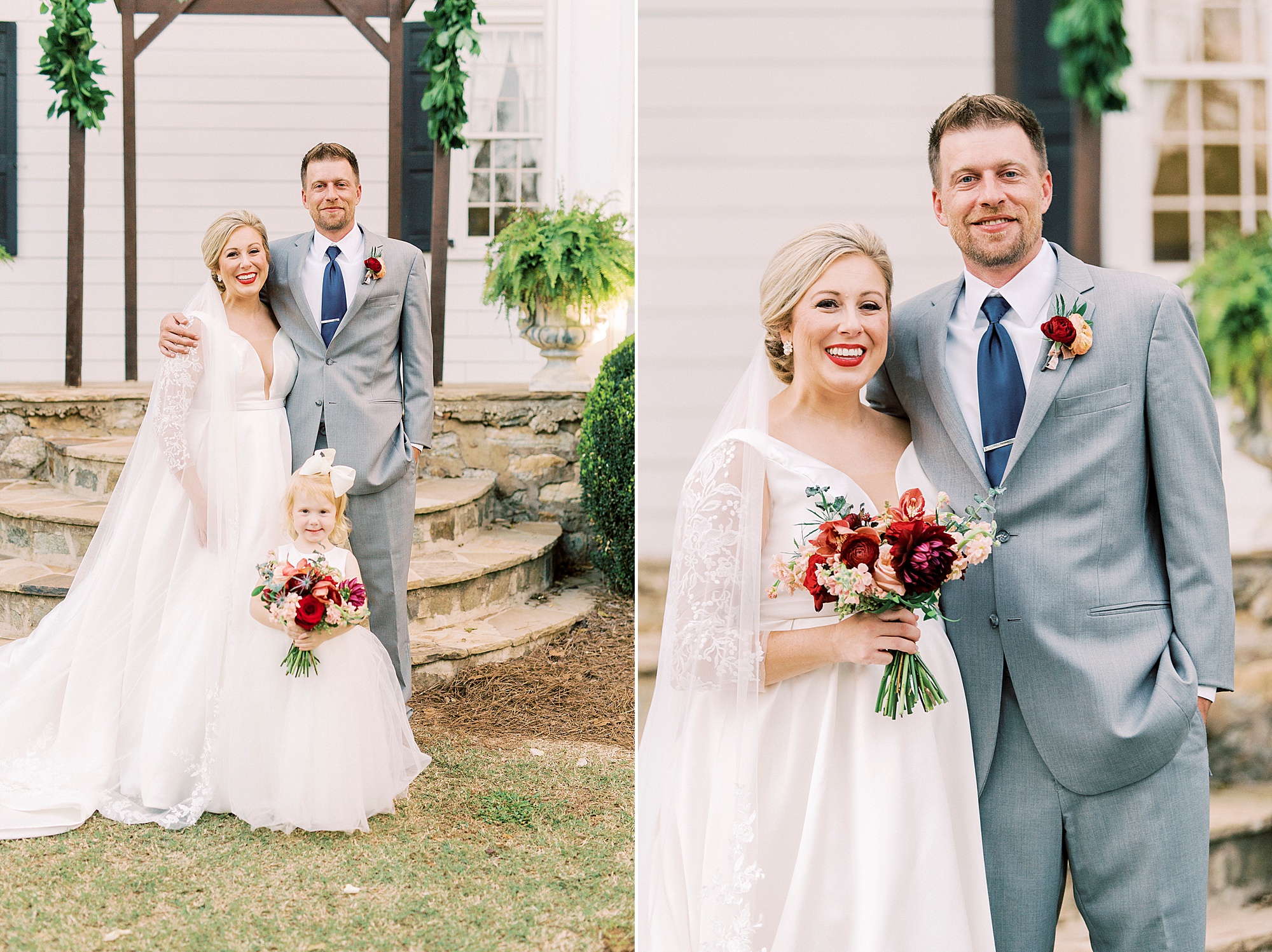 fall wedding day at Vesuvius Vineyards for bride and groom